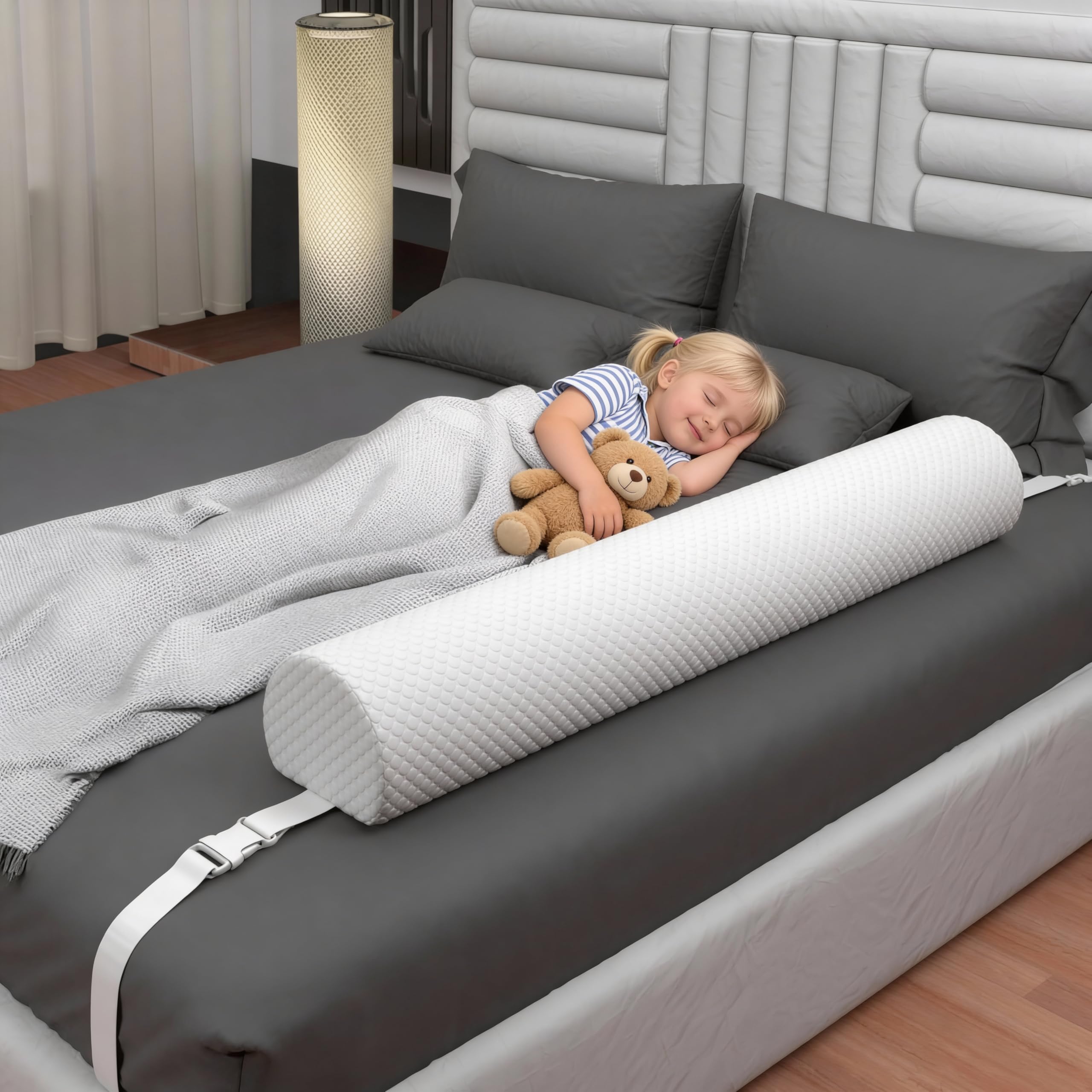 Peekabi Bed Bumper for Toddlers with Adjustable Straps | Portable Toddler Bed Rails | Travel Toddler Bed Bumper for Full Size Bed, Twin, Queen & King | Foam Bumpers for Toddlers