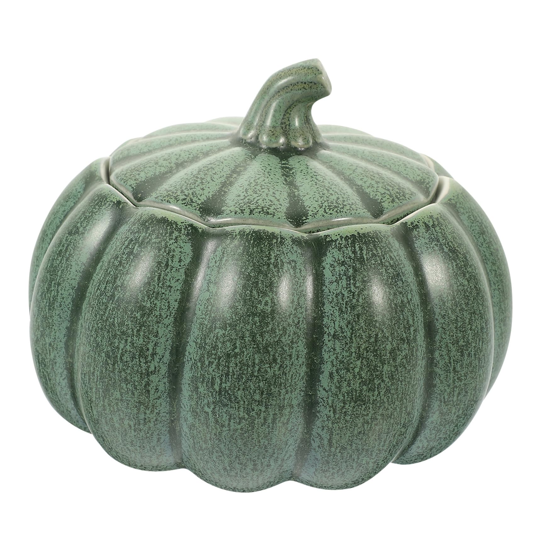 Cuenco de Cerámica con Tapa para Sopa y Guisos Diseño Calabaza Recipiente Decorativo para Cocina y Condimentos Superficie Lisa y Fácil Limpieza Ligero y Portátil para Uso Doméstico