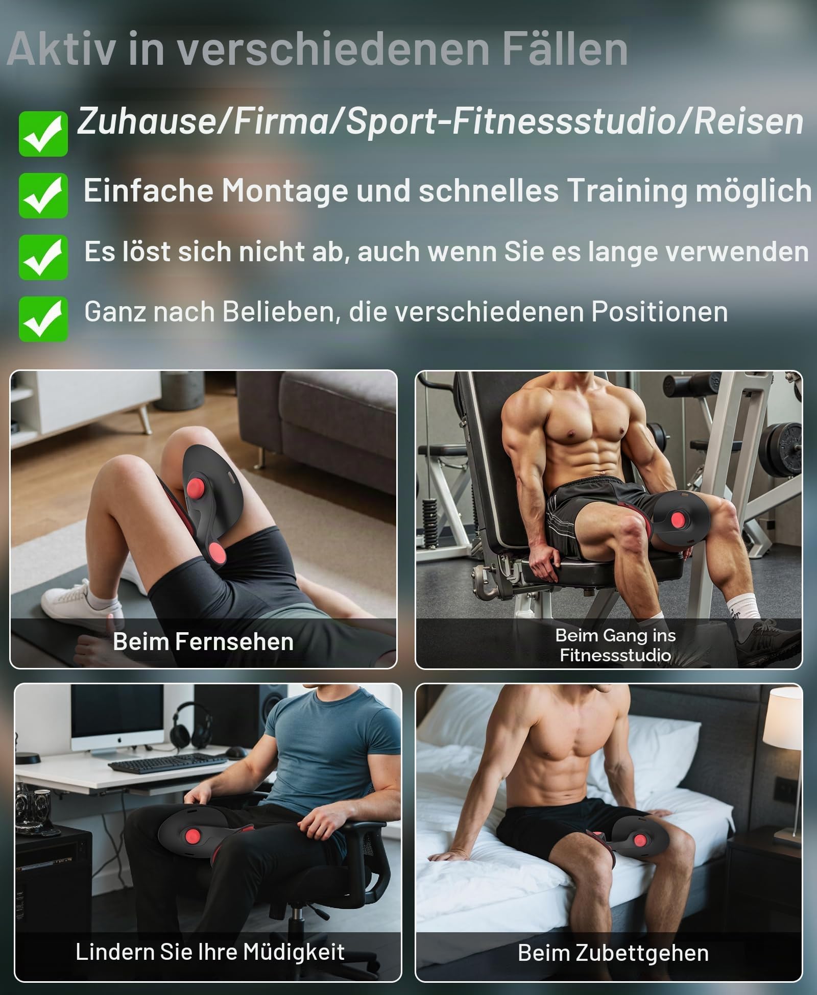Oberschenkeltrainer 22kg Beckenboden Trainer, Beinpresse für Zuhause Kegel Beintrainer für Damen und Männer, Beckenbodentrainer für Frauen & Männer, Gesäßtrainer für Postpartale Erholung mit Band