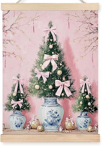 Miniatura 16 de FDHSPAAM Arte de Pared de Árbol de Navidad de Playa, Decoración Navideña Costera, Pósteres de Arte de Pared para Vacaciones de Puesta de Sol Árbol