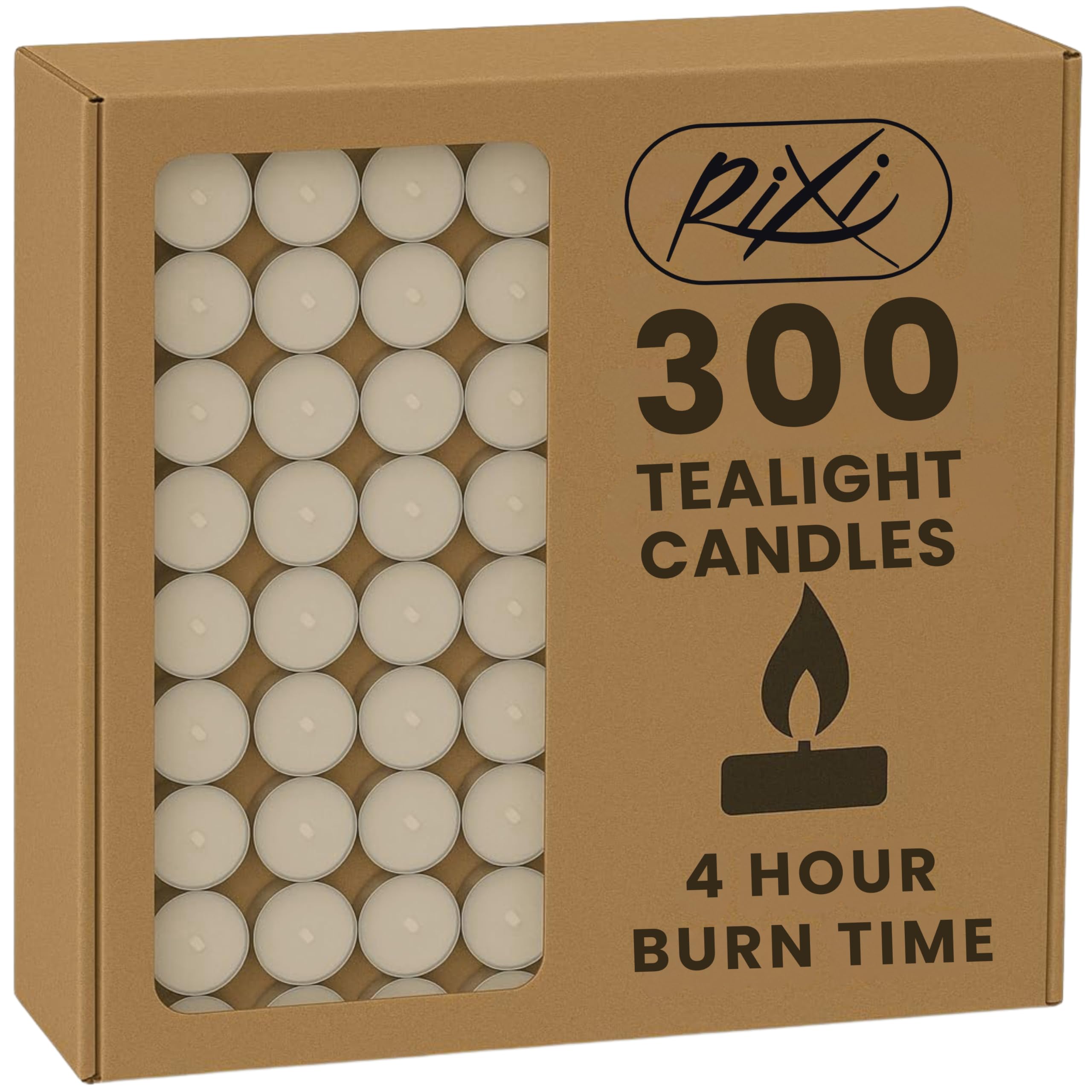 RIXI Unscented Tea Lights, Pack of 300