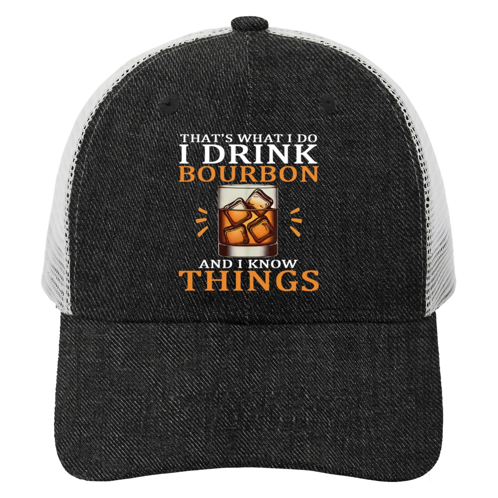 That's What I Do I Drink Bourbons and I Know Hat for Men Baseball Cap Fashion Washed Hiking Hat