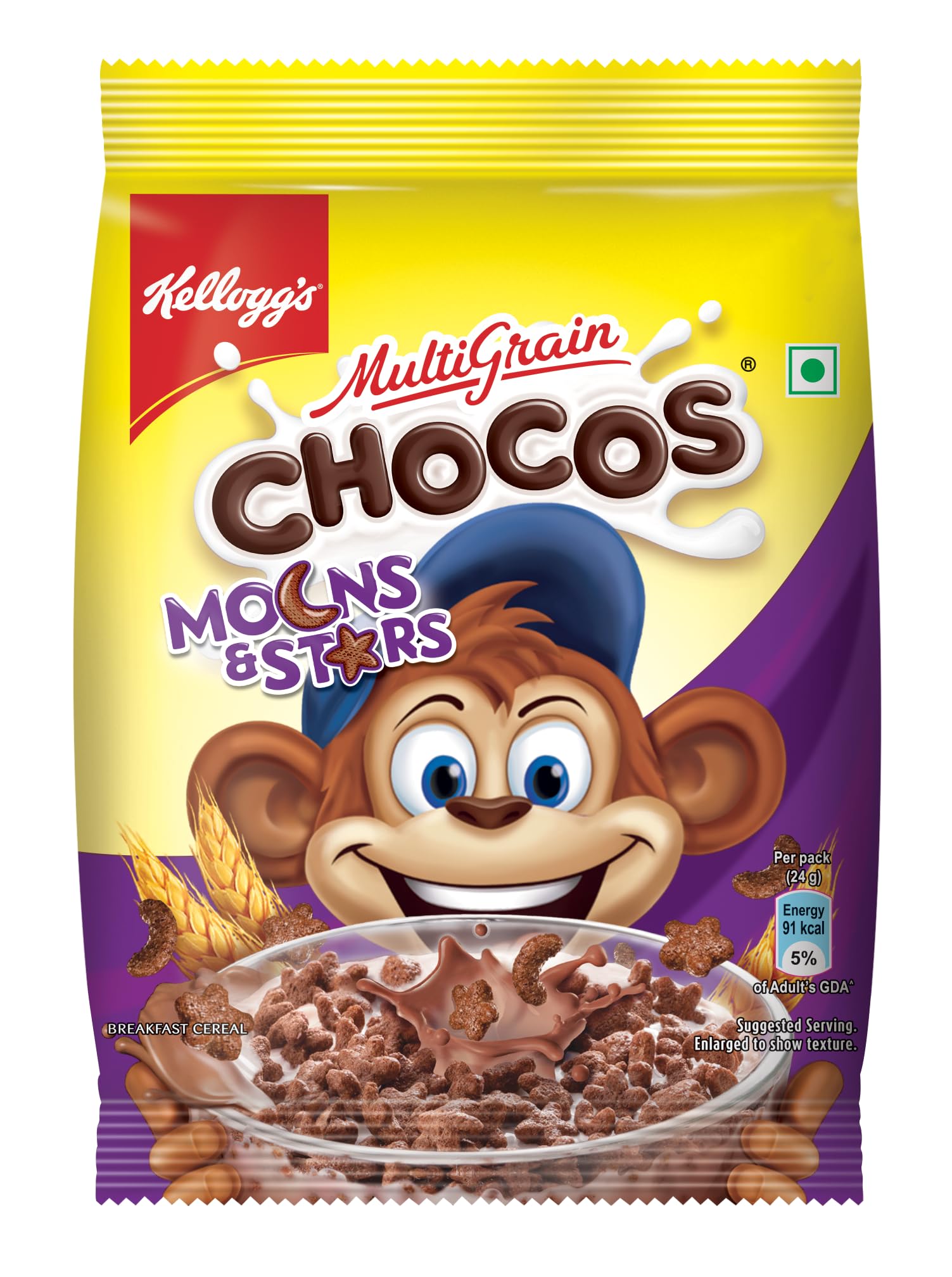 Buy Kellogg'sChocos Moons & Stars with Whole Grain 24g (Pack of 16