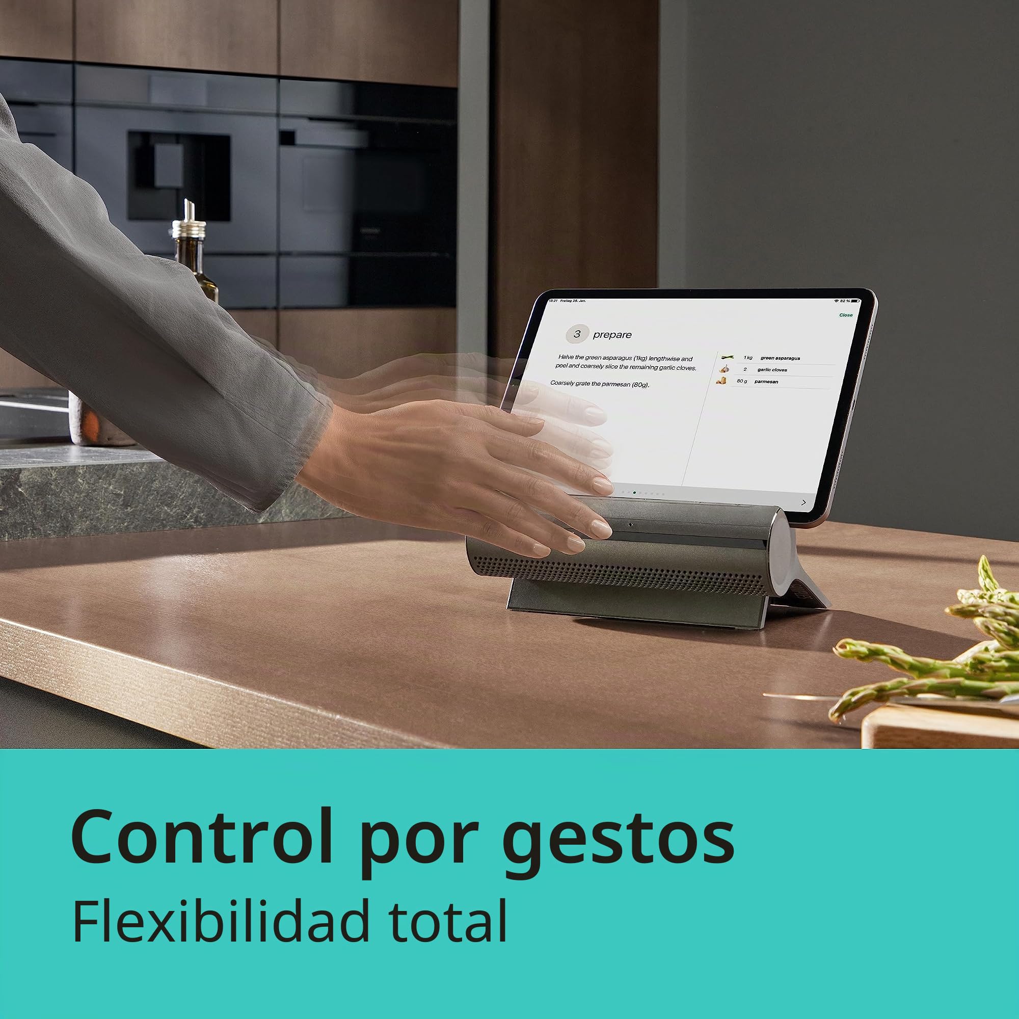 Siemens Smart Kitchen Dock XSDS10 - Centro de Control de Voz para Dispositivos de Cocina Inteligentes, Control por Gestos, Compatible con tabletas/Smartphones a Partir de iOS 15.0/Android 11, Color