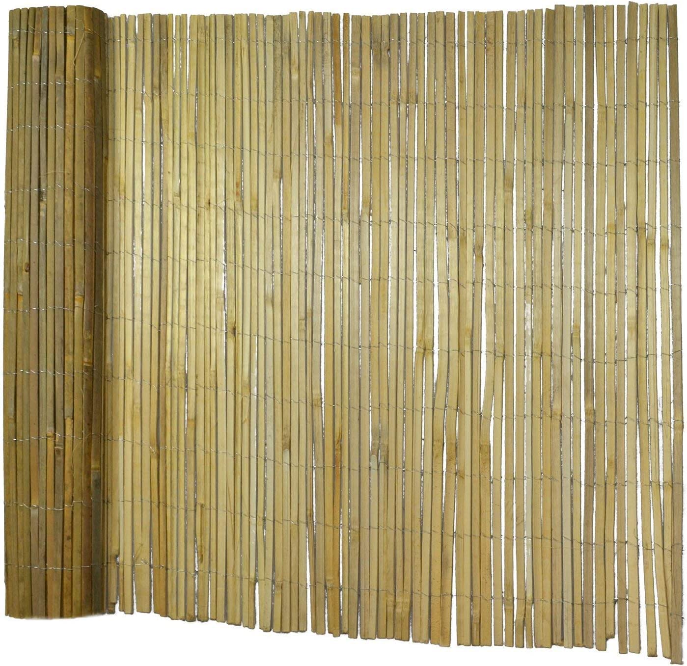 Floordirekt Bambusmatte Brasil | Sichtschutz-Zaun aus gespaltenem Bambus | Natürlicher Sicht- & Windschutz | für Balkon, Terrasse und Garten | in 3 Größen erhältlich