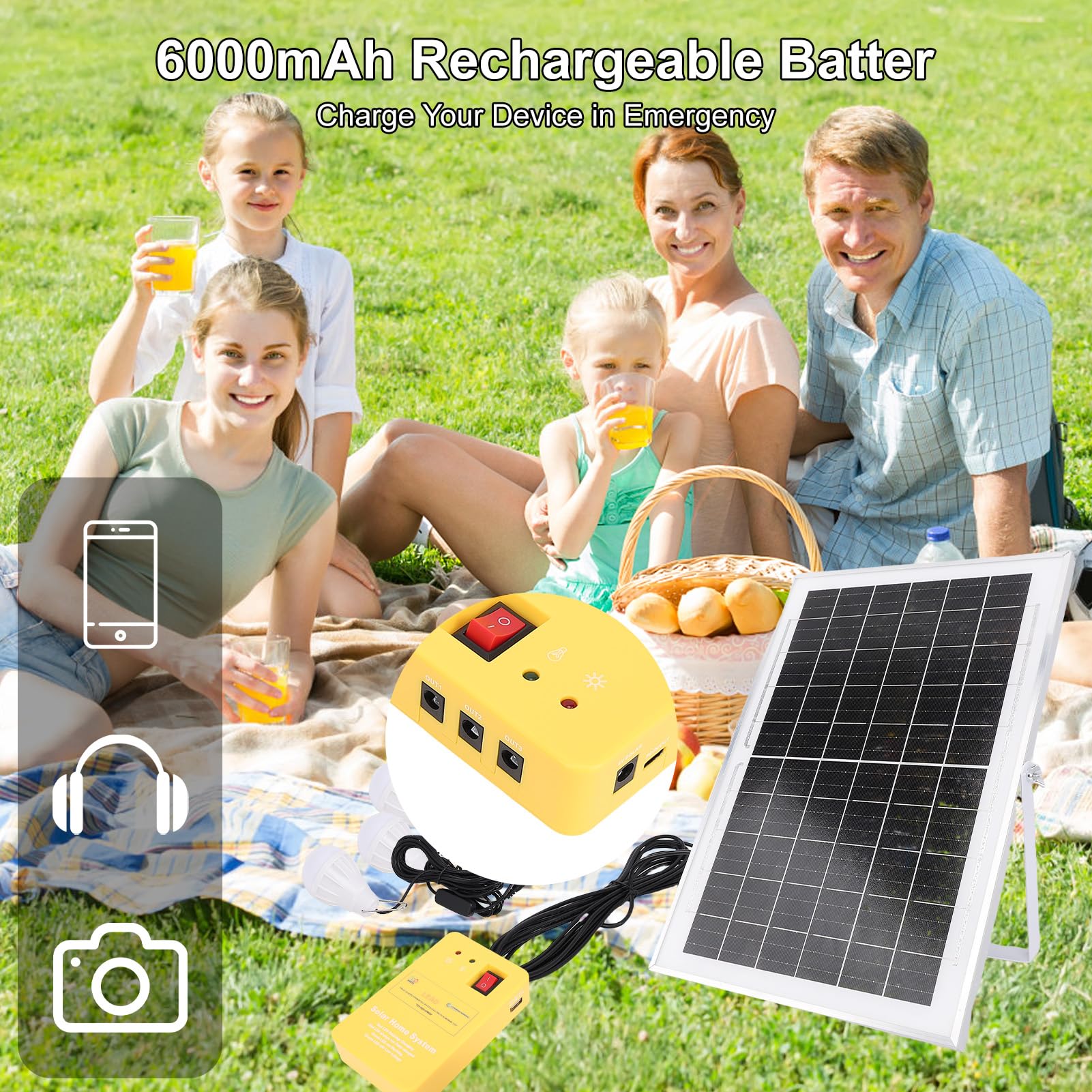 Marhynchus Kit Generatore Solare con Luce a 3 LED