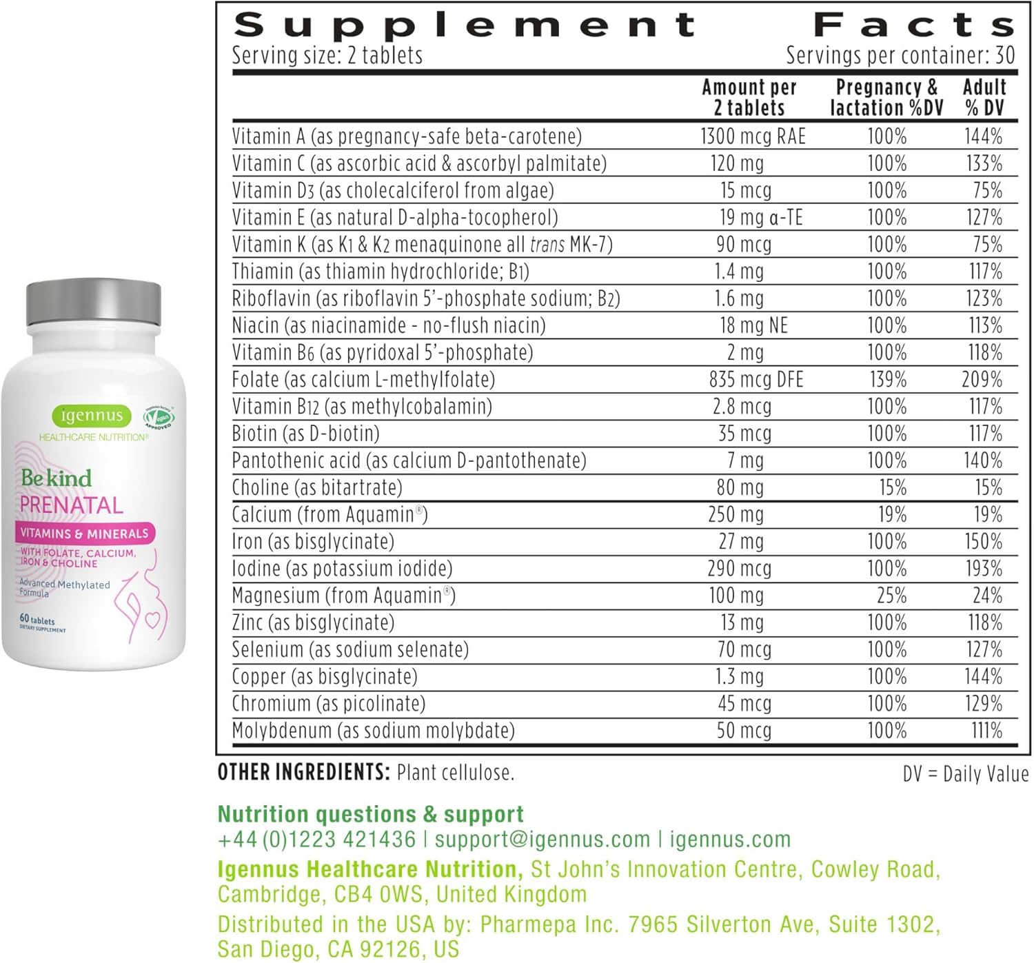 Advanced Prenatal Multivitamin + High Absorption CoQ10 100mg 120 Softgels Pregnancy Support Bundle by Igennus