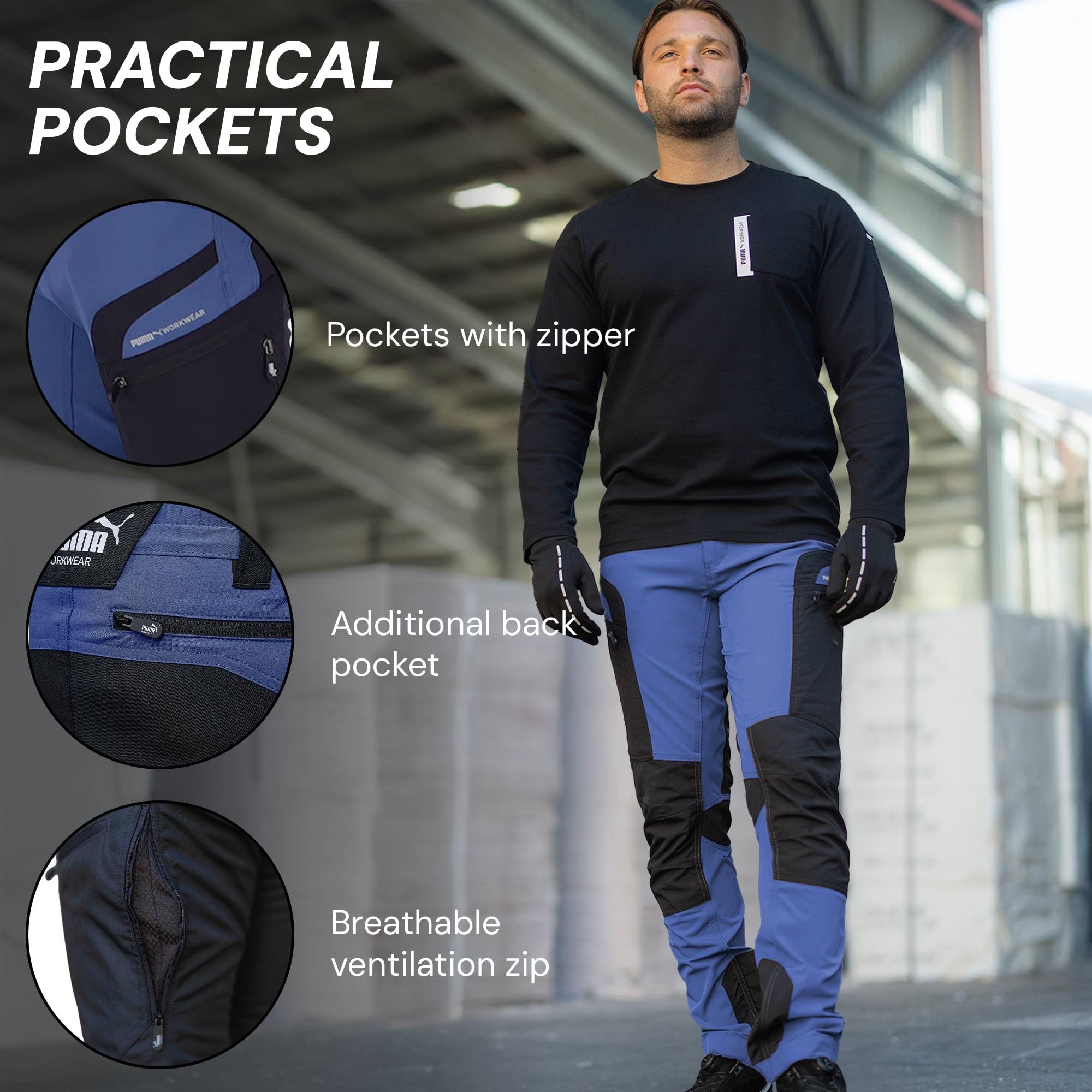 PUMA Workwear Pro-One Outdoor Bundhose Robusto transpirable duradero Pantalones senderismo montañismo bushcraft