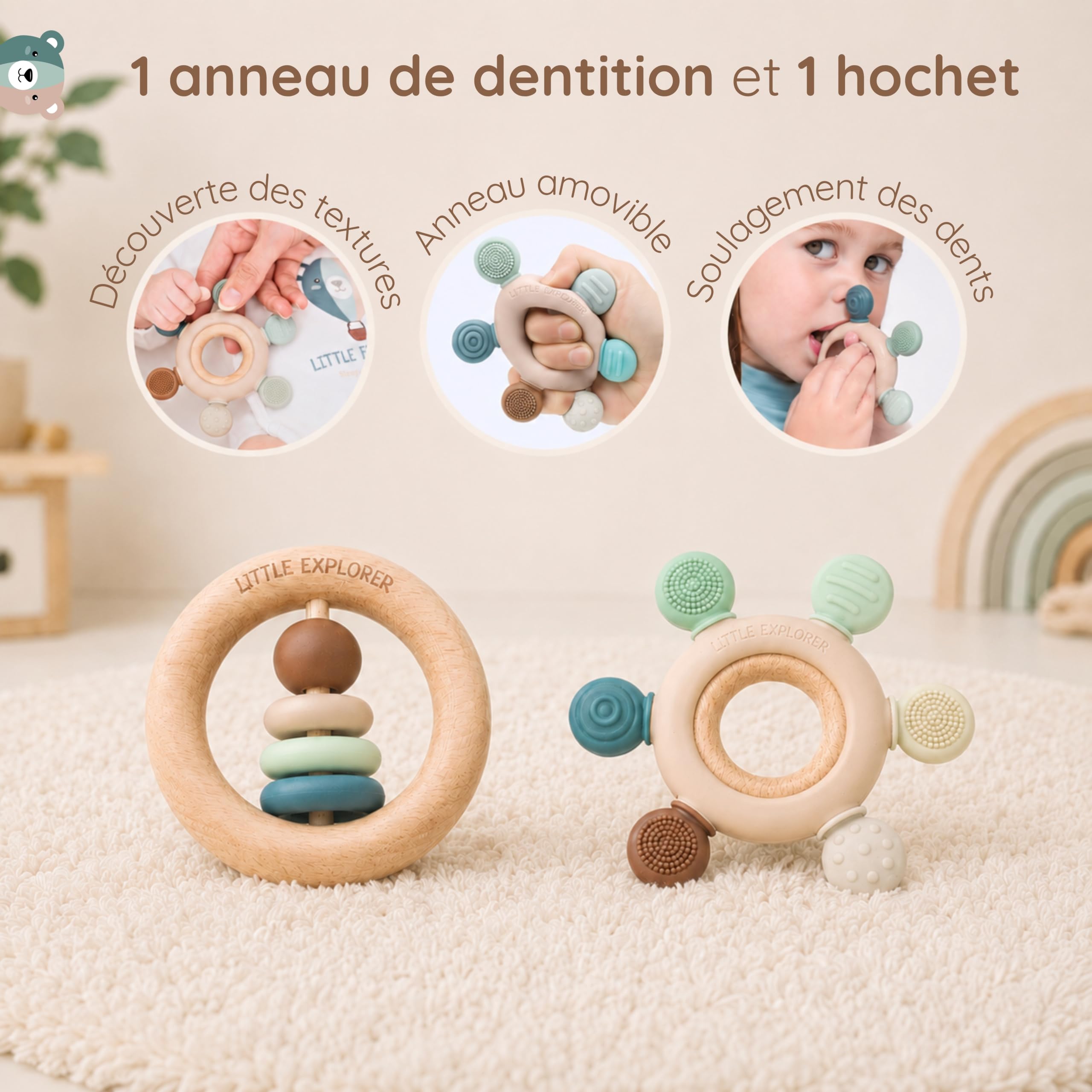 LITTLE EXPLORER - Jouet Eveil Bebe Montessori Cadeau Naissance 0-36M