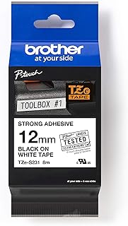 Brother TZe-S231 - Extra strength adhesive - black on white - Roll (1.2 cm x 8 m) 1 cassette(s) laminated tape - for Brother PT-D210, D600, H110, P-Touch PT-1005, 1880, E800, H110, P-Touch Cube Plus PT-P710