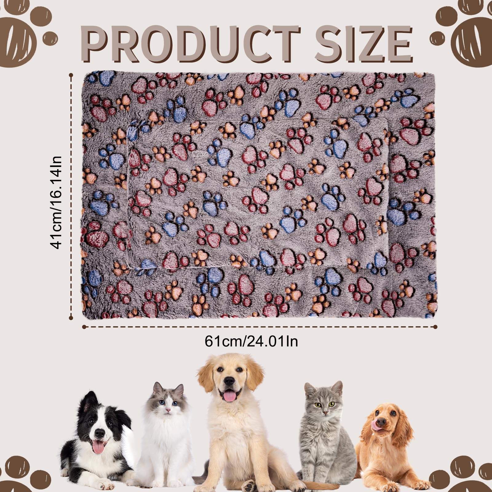 MICOOYO 2Pcs Dog Crate Bed Mattress, Fleece Pet Cushion Bed Mat - Image 4