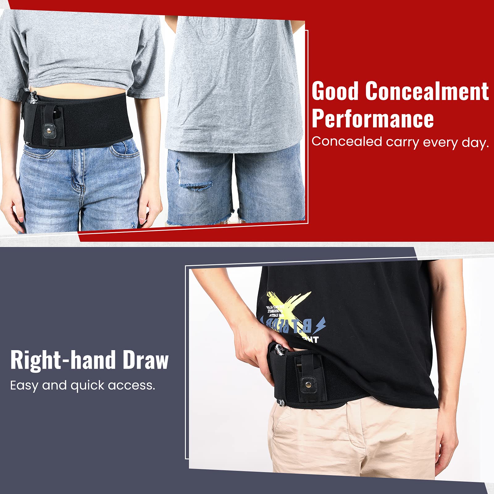 Rhino Valley Belly Band Holster For Concealed Carry Right Hand