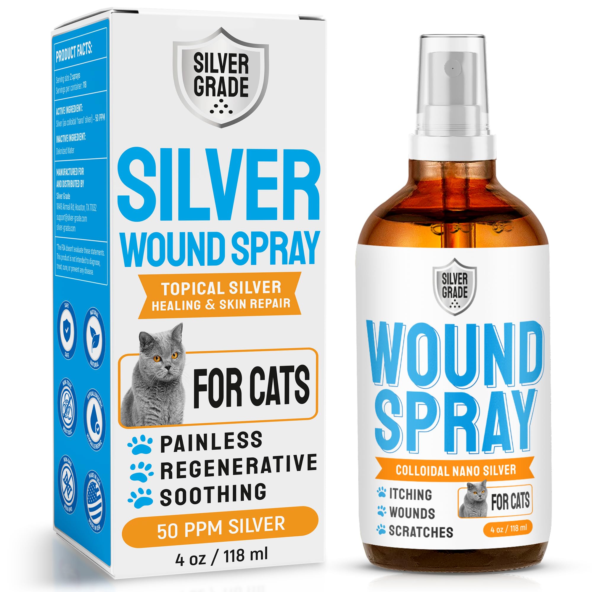 Silver Grade Cat Wound Care Spray
