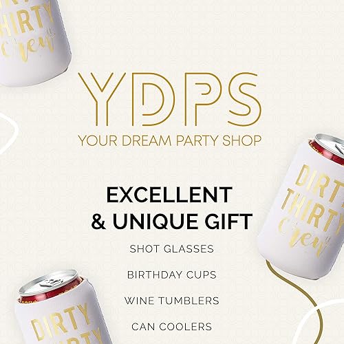 Miniatura 8 de Dirty Thirty Crew - Juego de 12 enfriadores de latas, decoraciones de cumpleaños de 30 para él y ella, recuerdos de fiesta de 30 cumpleaños,