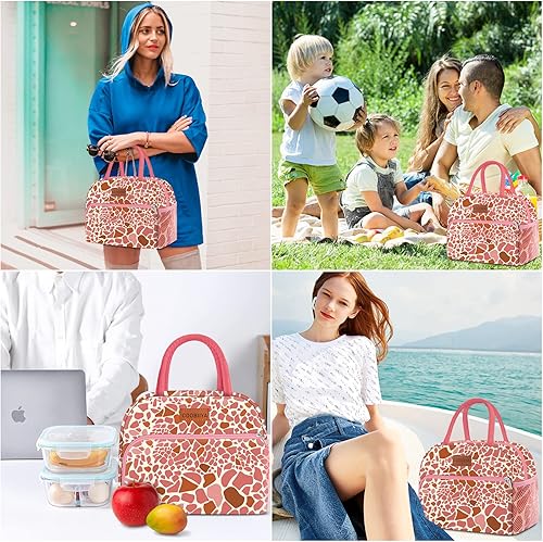 Miniatura 7 de Coobiiya Lonchera para mujeres, adultos, hombres, pequeña, a prueba de fugas, linda bolsa de almuerzo de gran capacidad, reutilizable, aislada,