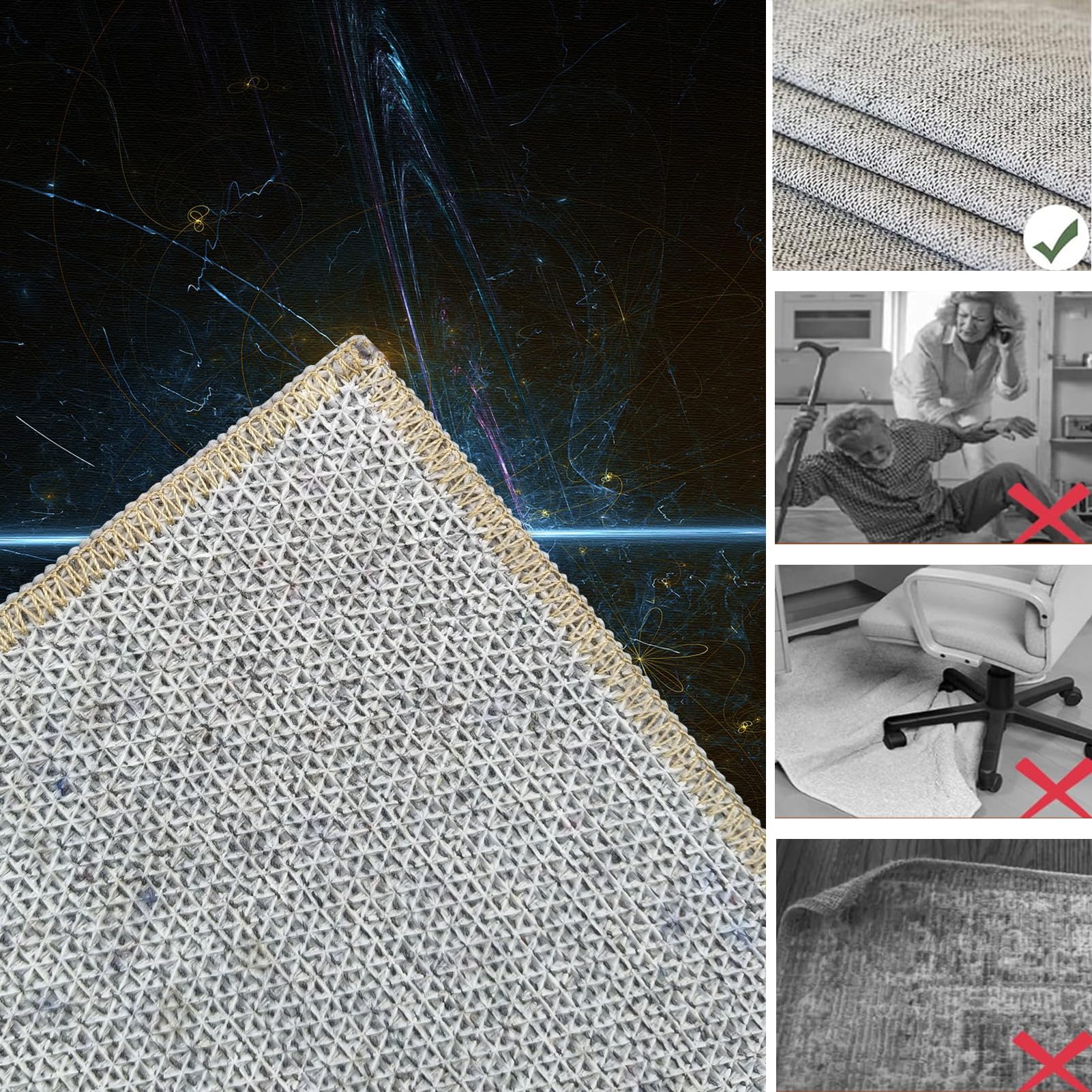 Schreibtischstuhl Unterlage | Gaming Stuhl Unterlage | Bodenschutzmatte für Hartböden | Gaming Teppich | Rutschfeste Teppichschutz Stuhlmatte | Bürostuhlmatte für Zuhause und Büro 150 x 200 cm