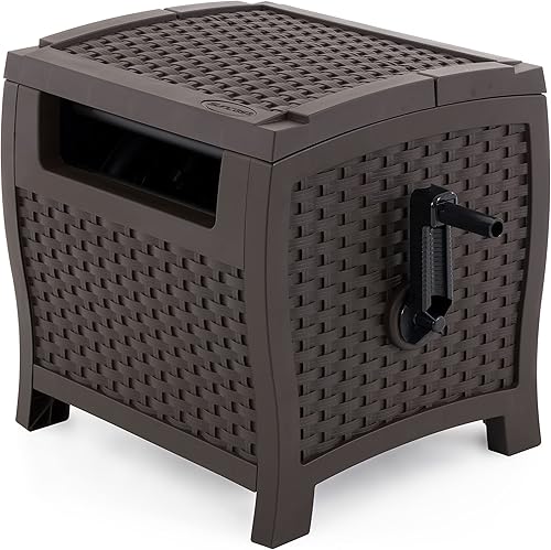 Miniatura 7 de Suncast Paquete de 2 mangueras de resina estilo mimbre de 175 pies con guía de manguera, Java, marrón moca