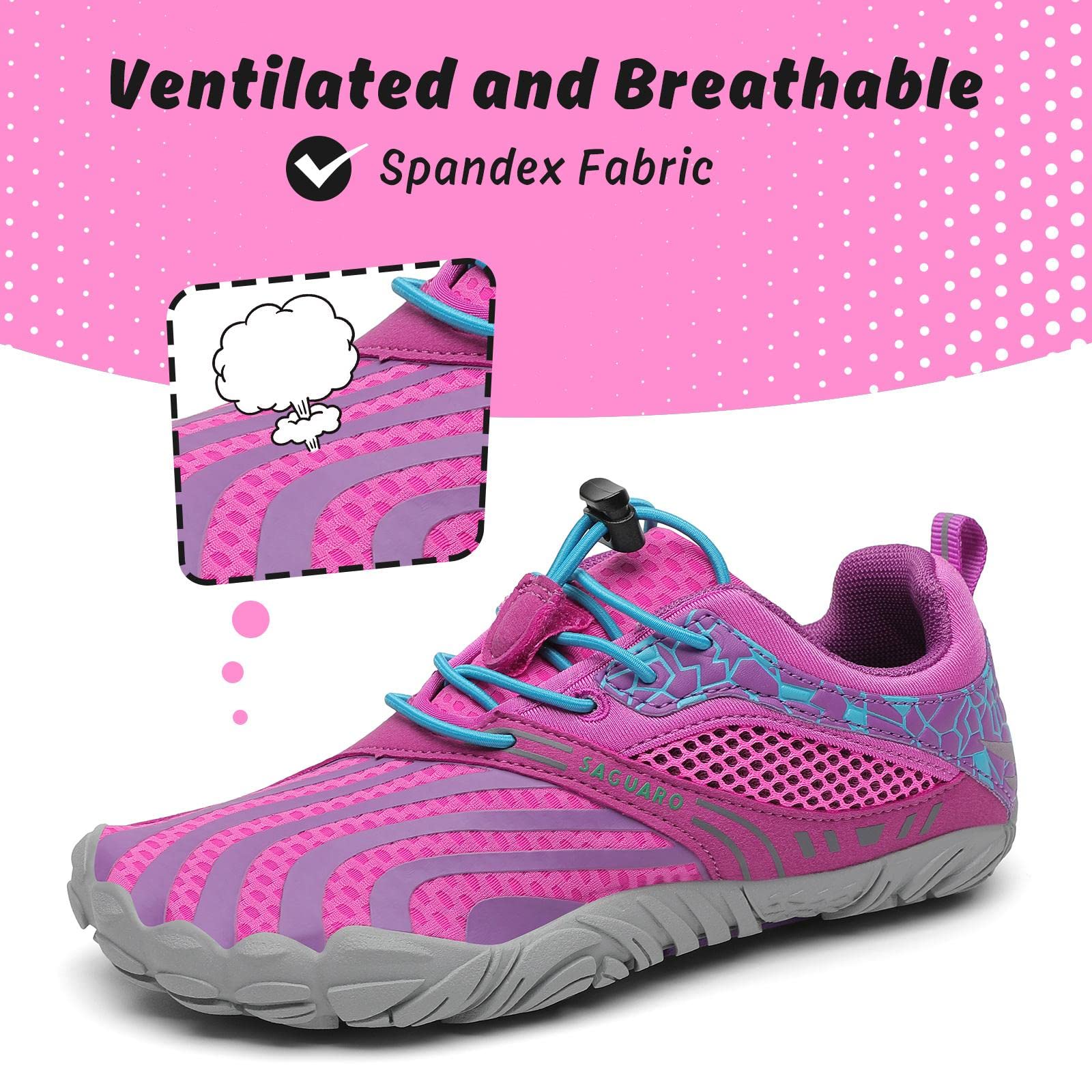 SAGUARO Niños Calzado Descalzos Zapatillas de Trail Niñas Transpirables Minimalistas Zapatillas de Deporte, 24-36 EU — view 14