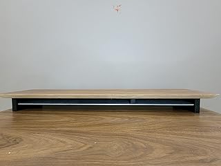 DeskVue Desk Shelf (46'' or 116cms), Dual Monitor Stand, Desk Organizer, Monitor Riser, Mac Stand, HomeOffice, Computer Stand, Office Decor (Full Length Shelf, Walnut Brown)