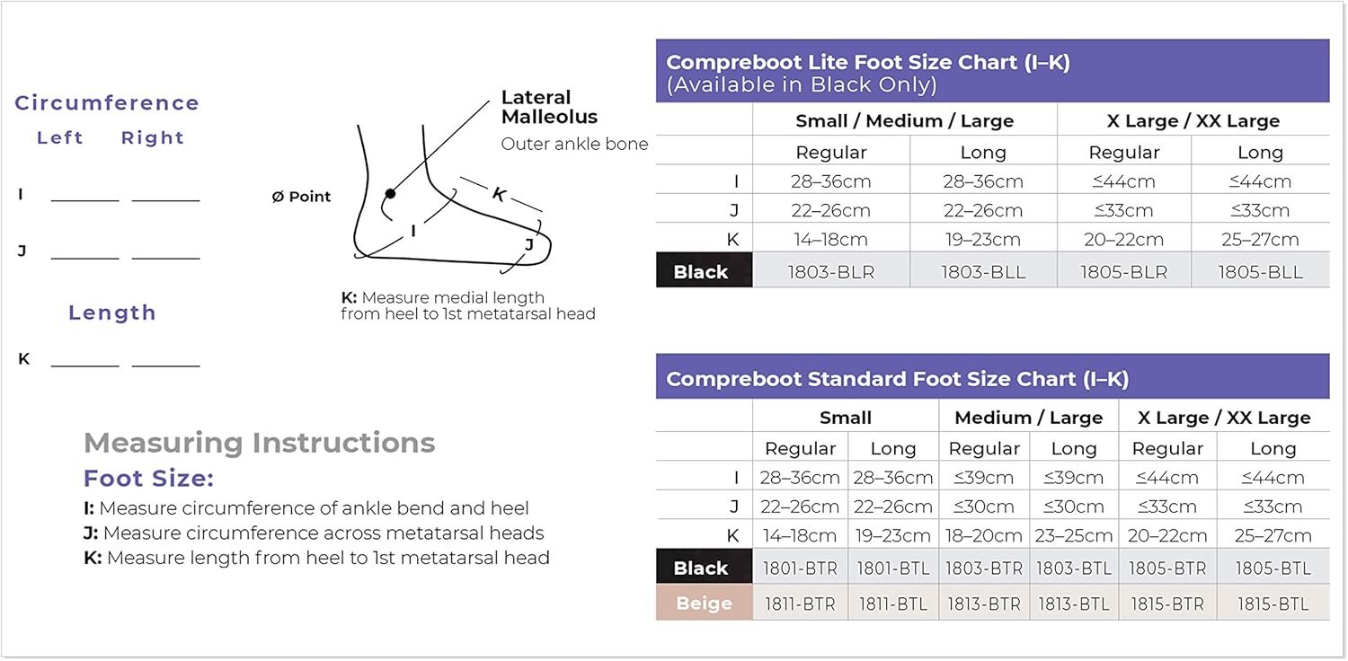 Compreboot;Open Toe/Heel;Black; Lg Regular SIGVARIS