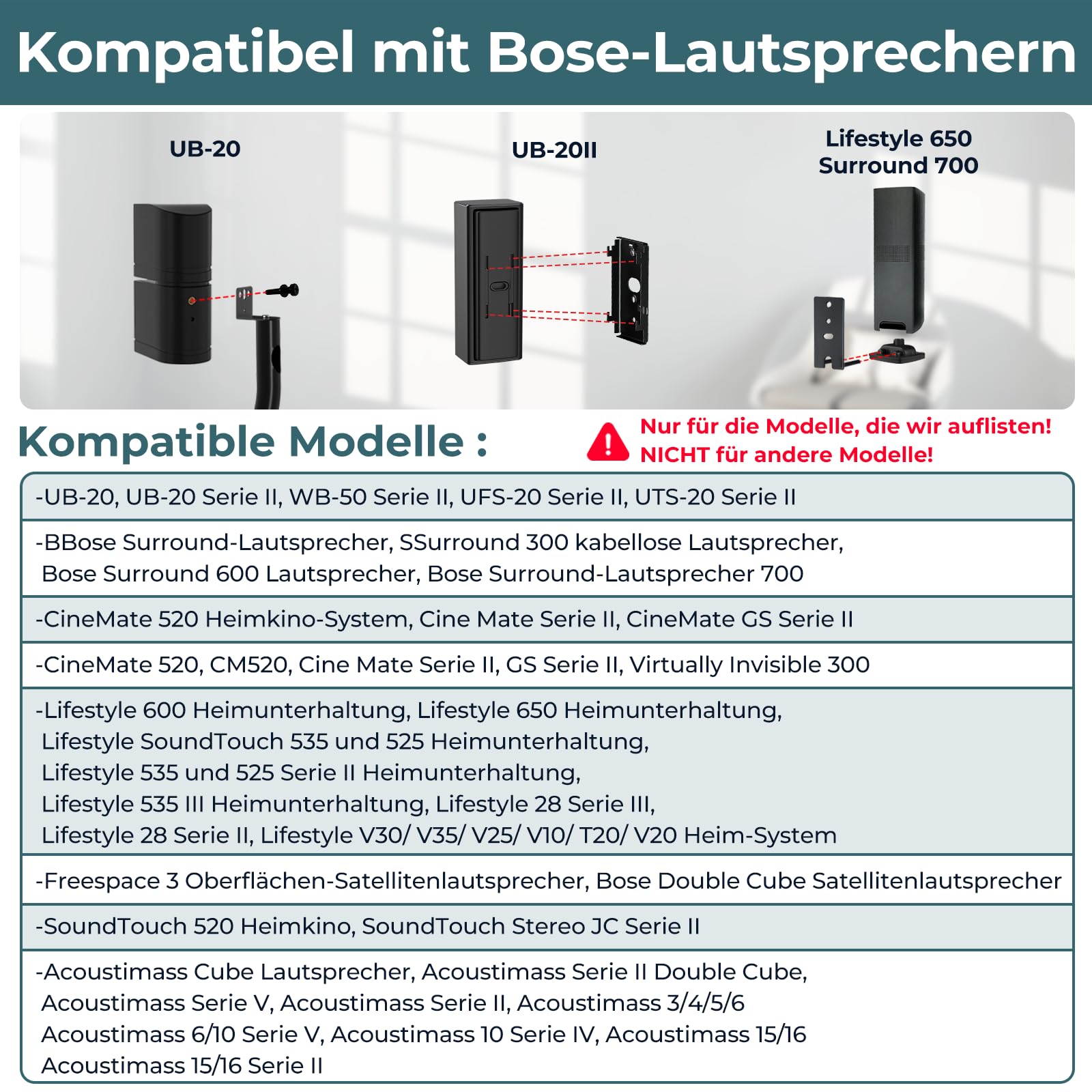 Höhenverstellbarer Ständer für Bose Surround 700, OmniJewel Lifestyle 650, für Bose-Lautsprecherständer mit Slideconnect Halterung, for CineMate GS Serie II, für OmniJewel Ständer