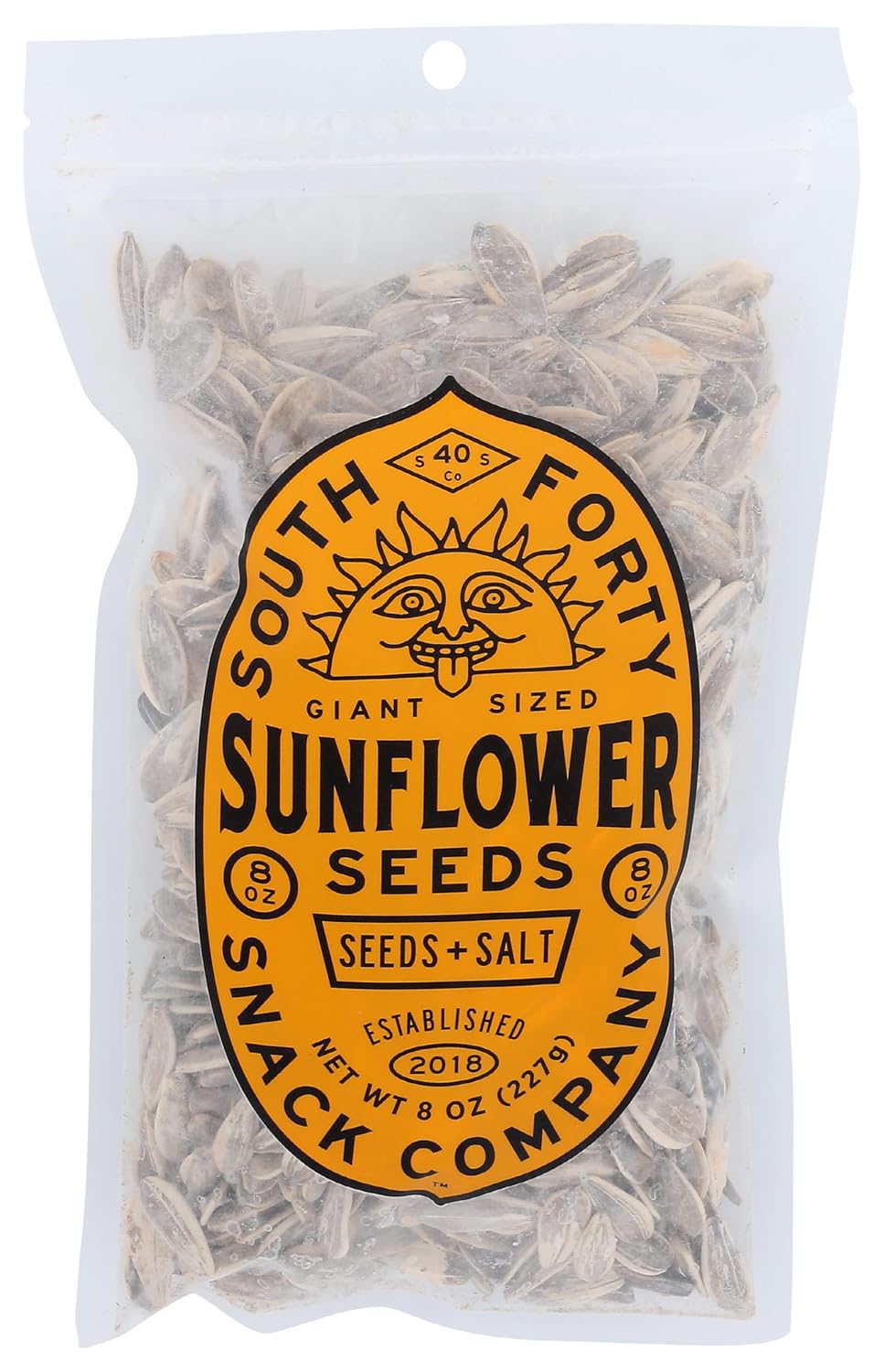SOUTH 40 SNACKS Giant Sunflower Seeds with Salt, 8 OZ