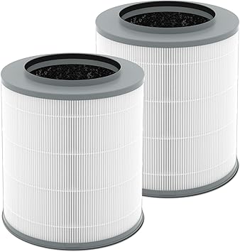 2 Pack 12030 & 11030 Replacement Filter, 1000 Sq. Ft. Capacity, Fit for Clorox Medium Room 11030 & 11031 Air Cleaner, Part #12030, 3-Stage Filtration, H13 True HEPA, Activated Carbon Filter
