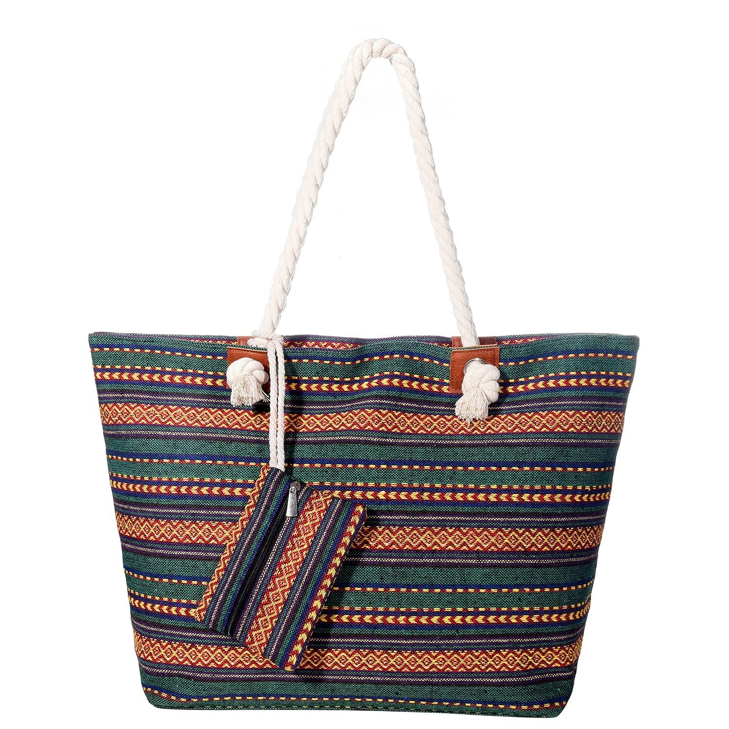 MASADA Badetasche XXL Familie Strandtasche Damen Beach bag groß mit Reißverschluss - Ethno Look