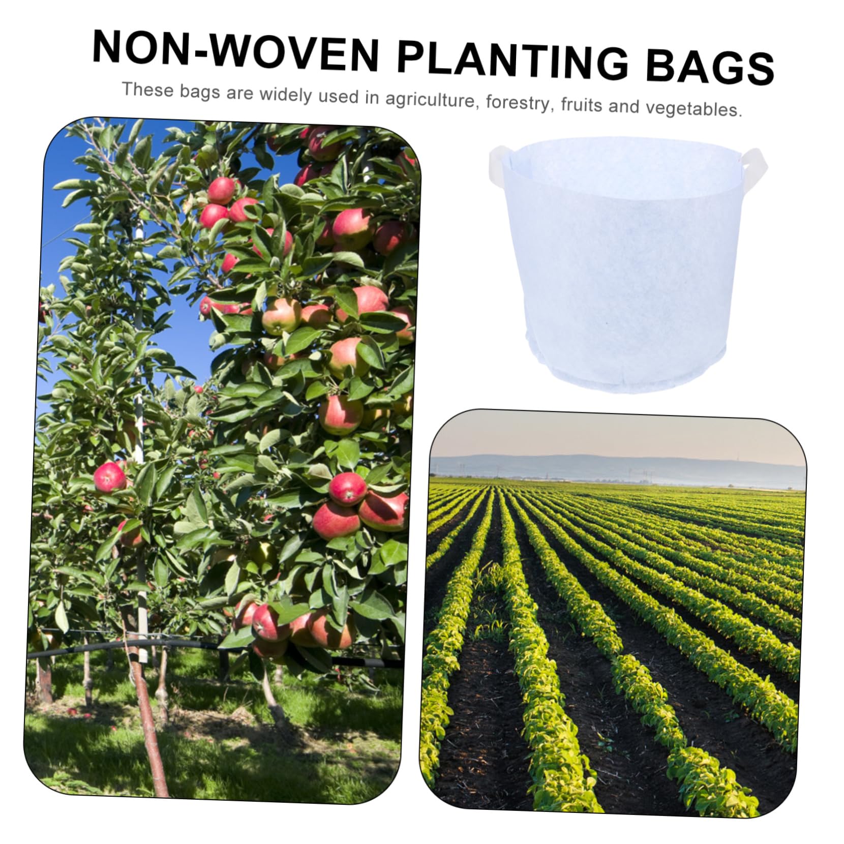 VANZACK 10 Bolsas de Cultivo de Tela No Tejida de Color para Viveros, Macetas Redondas para Frutas y Verduras, Diseño Práctico para Agricultura y Cultivo