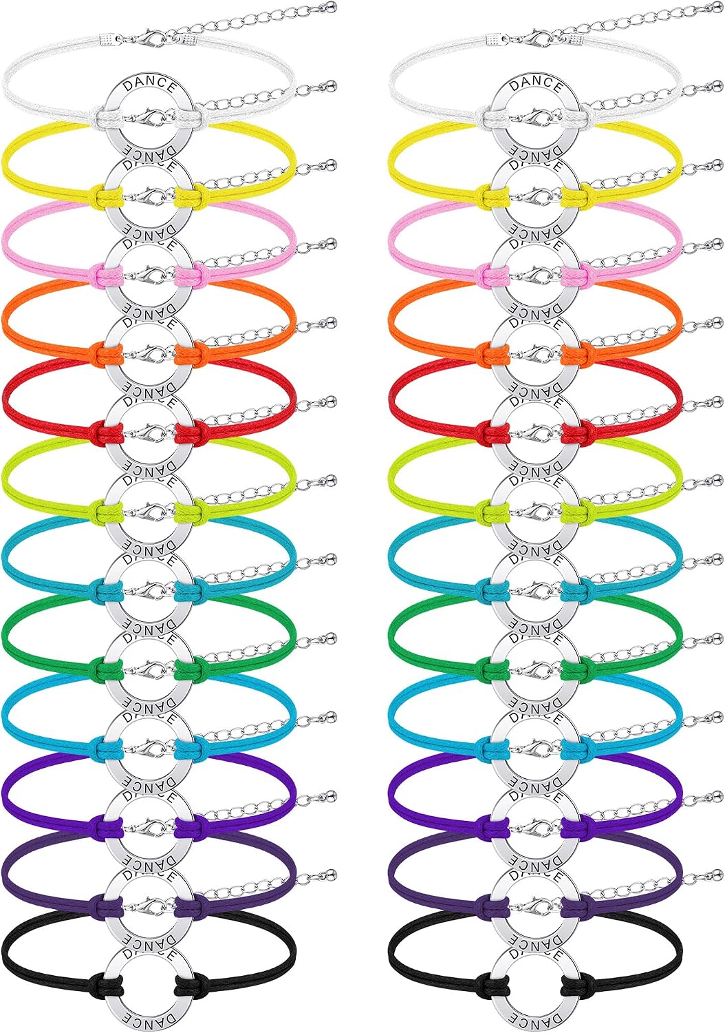 Funtery 24 Pcs Dance Bracelet Gifts Bulk for Girls