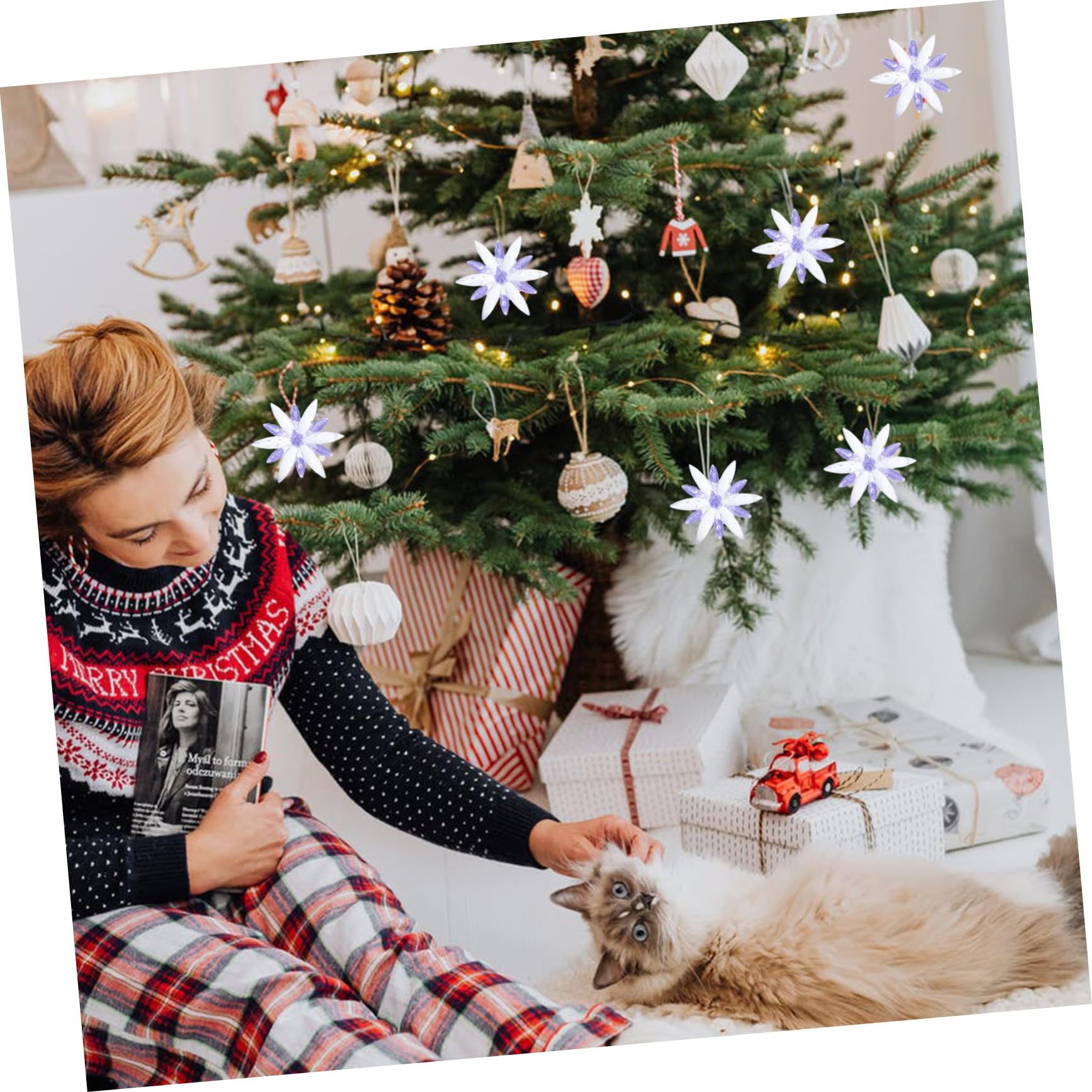 DECHOUS STK Weihnachtsbaum-Anhänger weihnachtsdeko Christbaumschmuck weihnachtadeko DIY hängende Dekore schmückt Weihnachten Dekorationen Ornament schmücken Violett