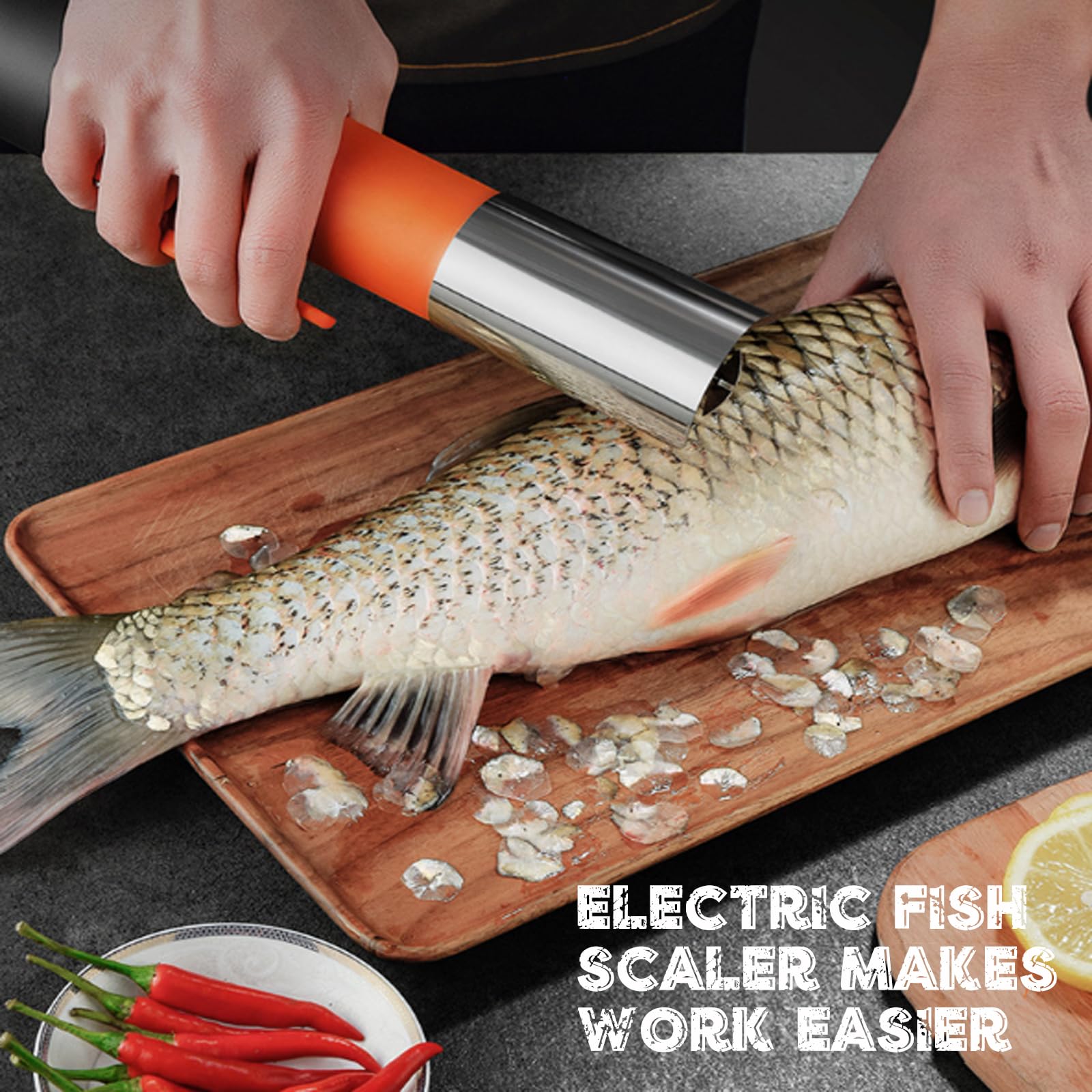 Squamatore Elettrico Per Pesci Da 125 W, Squamatore Dinamico Per Pesci Senza Fili, Con Batterie Ricaricabili Da 2200 MAh, Velocità 7500 Giri/min, Per Utensili Per La Pulizia Del Pesce Chef&Home