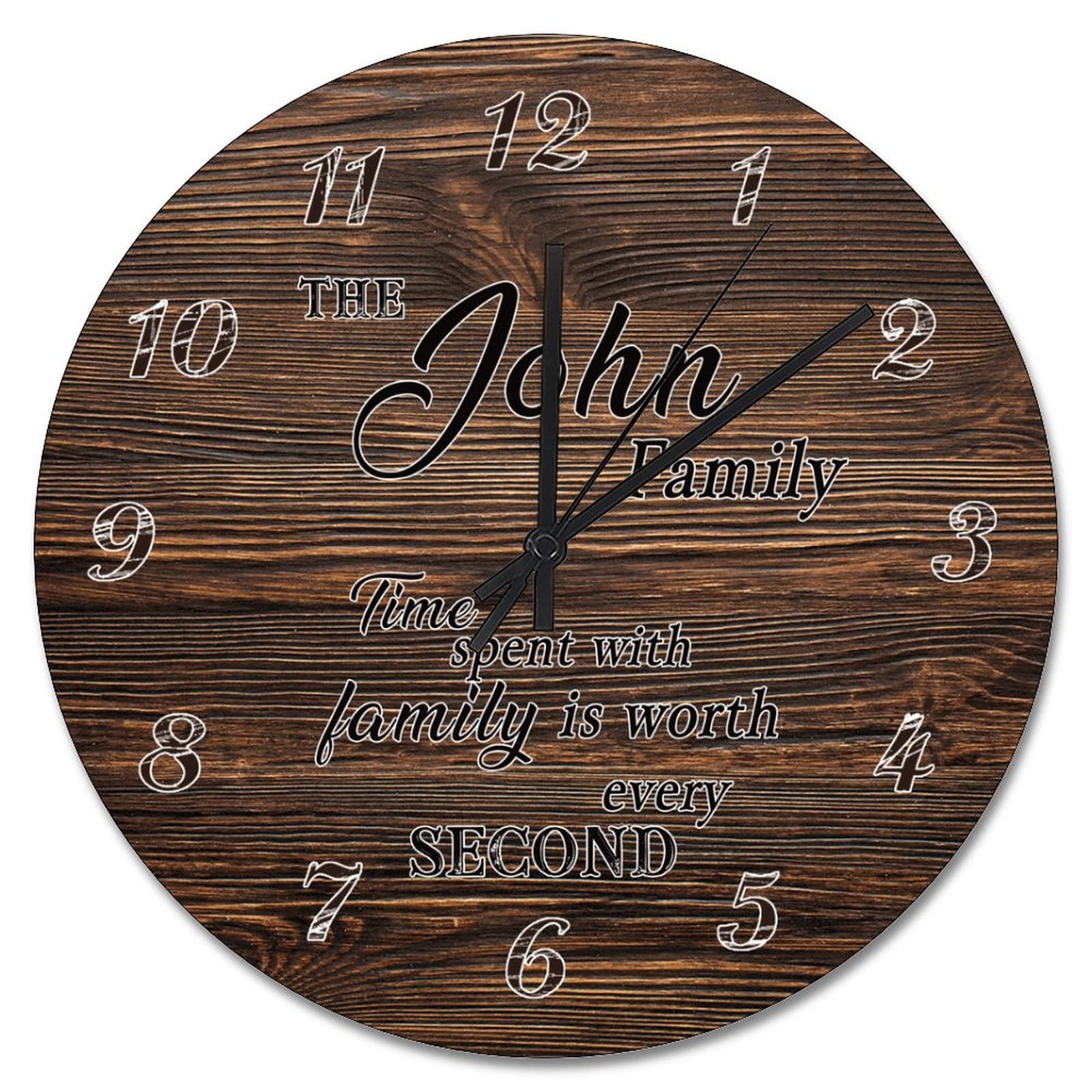 Horloge murale marron grain de bois rustique 38,1 cm décoration maison