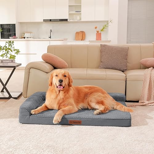 Miniatura 2 de Camas ortopédicas para perros de tamaño grande, cama de espuma viscoelástica de 3 pulgadas para perros medianos y grandes, funda extraíble lavable,