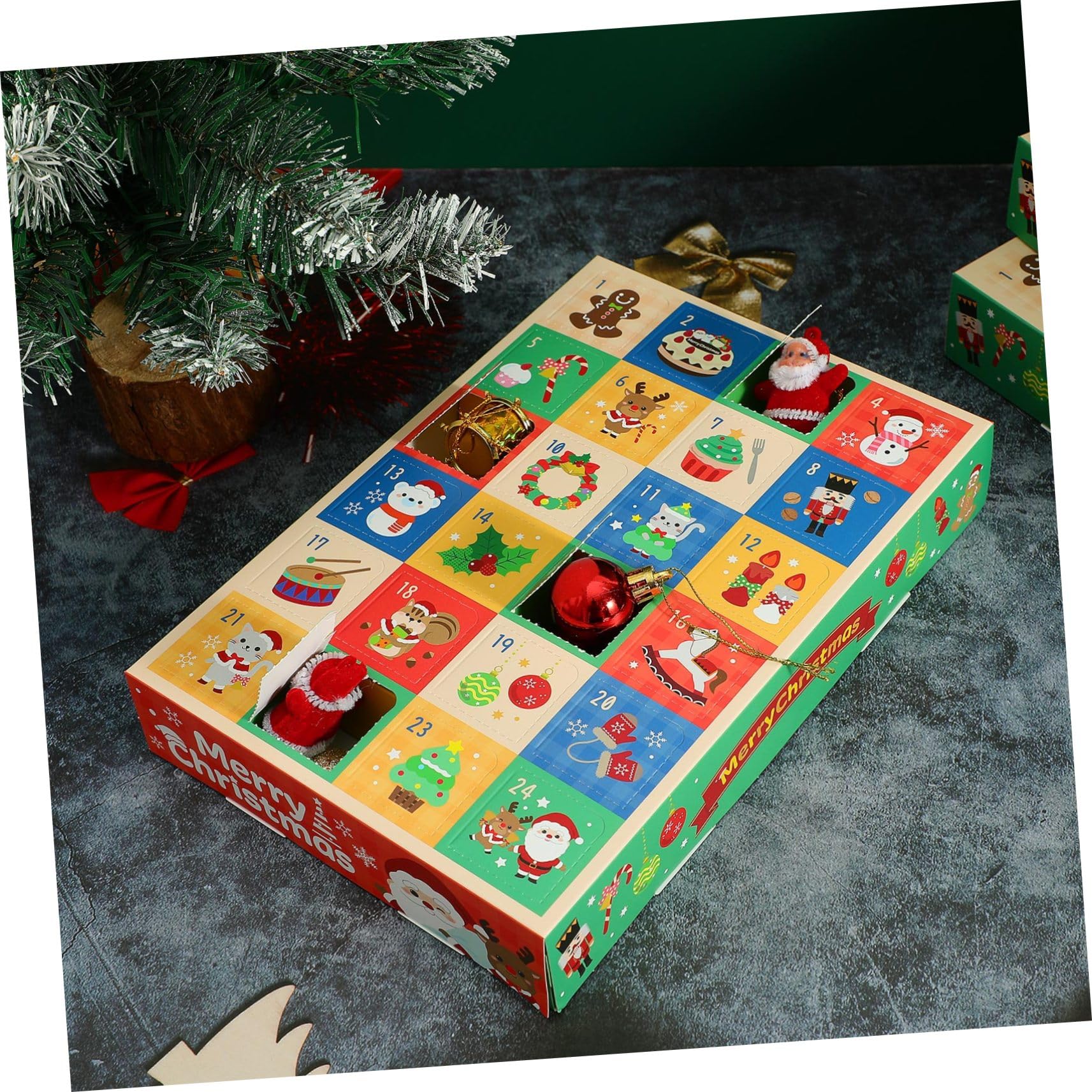 Alipis 5pezzi Scatole Vuote di Carta per Calendario di Natale Scatole Regalo da Riempire per Vacanze del Calendario Avvento per Conto alla Rovescia di Natale