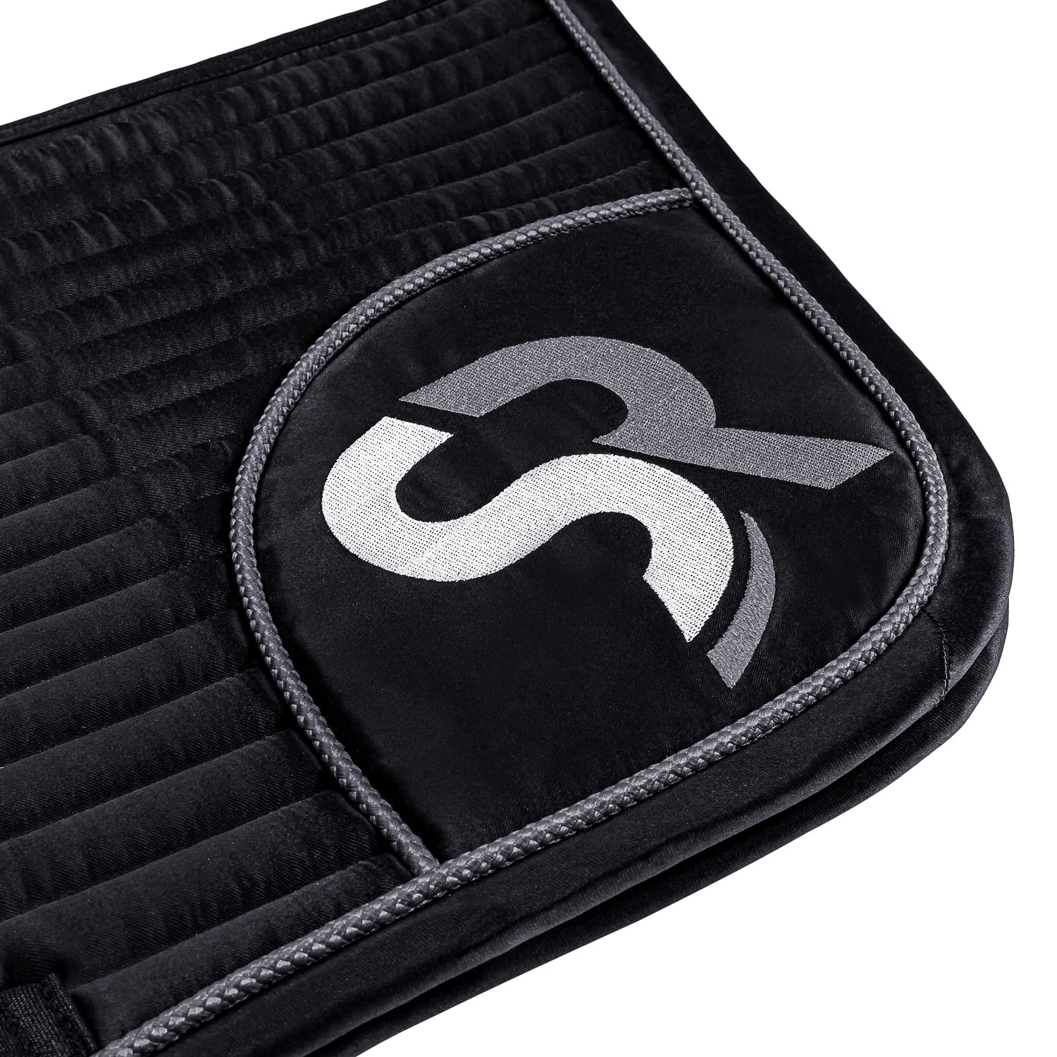SUNRIDE Sella da salto per cavalli - materiale a rete per una maggiore ventilazione contro l'accumulo di calore, facile da pulire e che mantiene la forma (Full, nero/grigio)