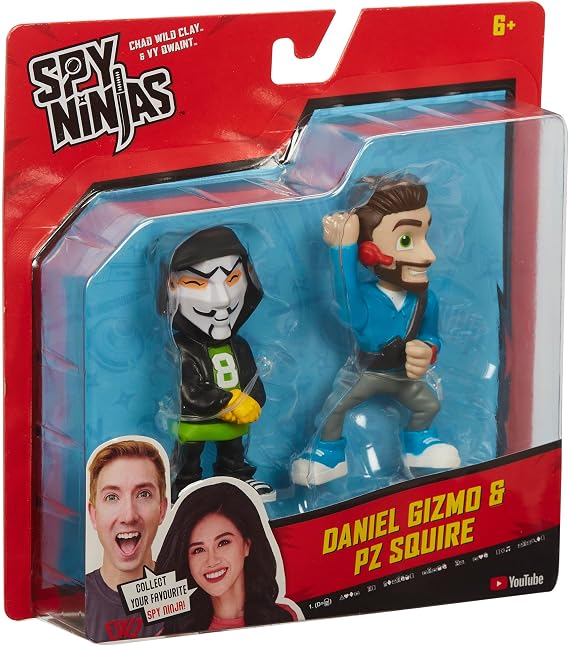 Spy Ninjas 3-INCH 2 FIGURE PACK. DANIEL GIZMO AND PZ SQUIRE FIGURE SECRET NETWORK. SPY MISSION TOYS. HELP DEFEAT PROJECT ZORGO