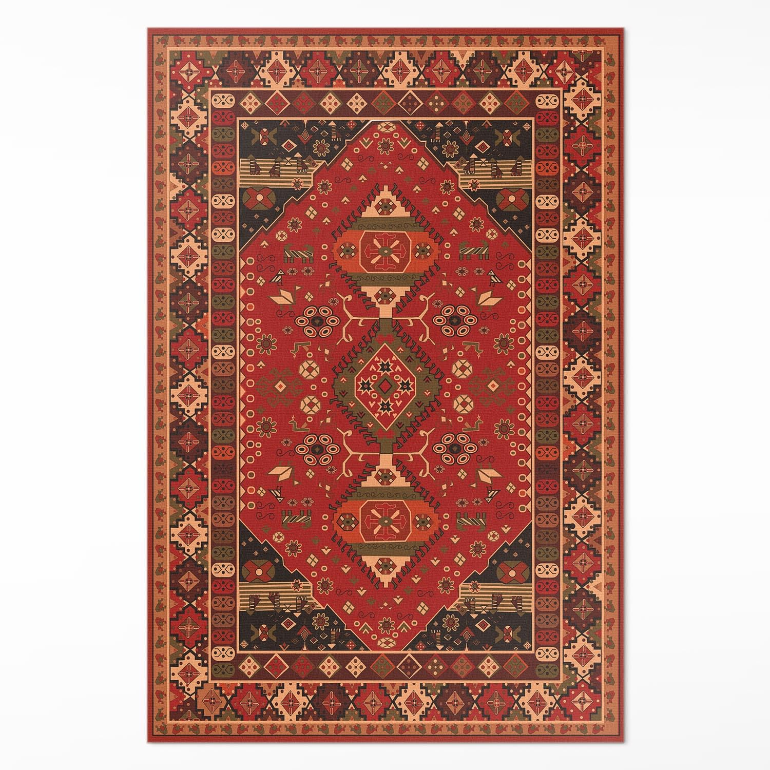 Tapis en vinyle 150x225 cm style antique pour cuisine et salon Floorart