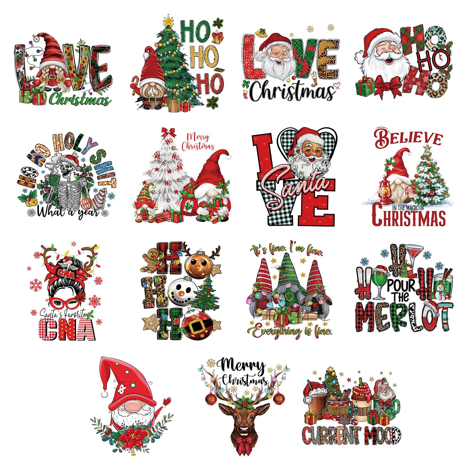 Décalcomanies t-shirts Noël cerf pour créer des cadeaux uniques de festival d'hiver