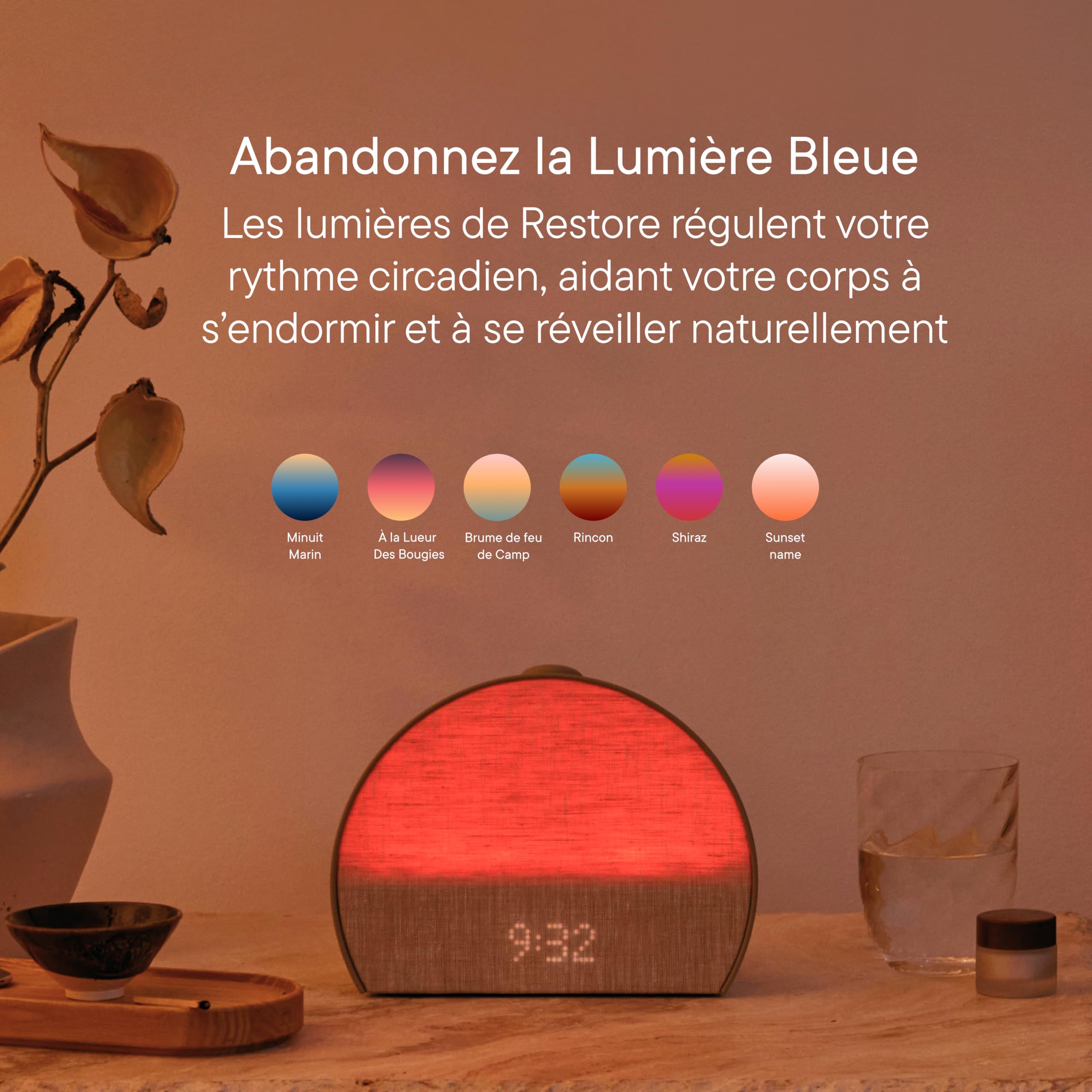 Hatch Restore 3 Réveil simulateur d’Aube et réveil Lumineux avec Machine à Sons et lumière Intelligente – Bruit Blanc, Routine de Sommeil sans écran