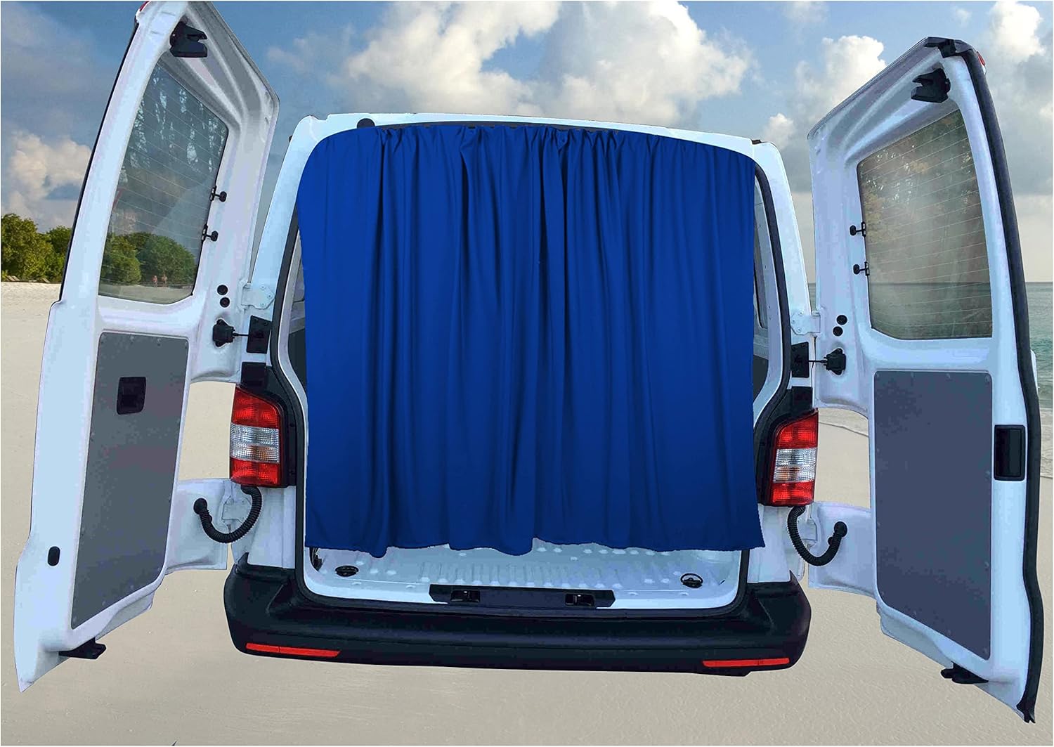 BREMER SITZBEZÜGE Tailgate Double Door Boot Cover Sun Protection Curtains Compatible with Toyota Proace 2 from 2016 in Blue
