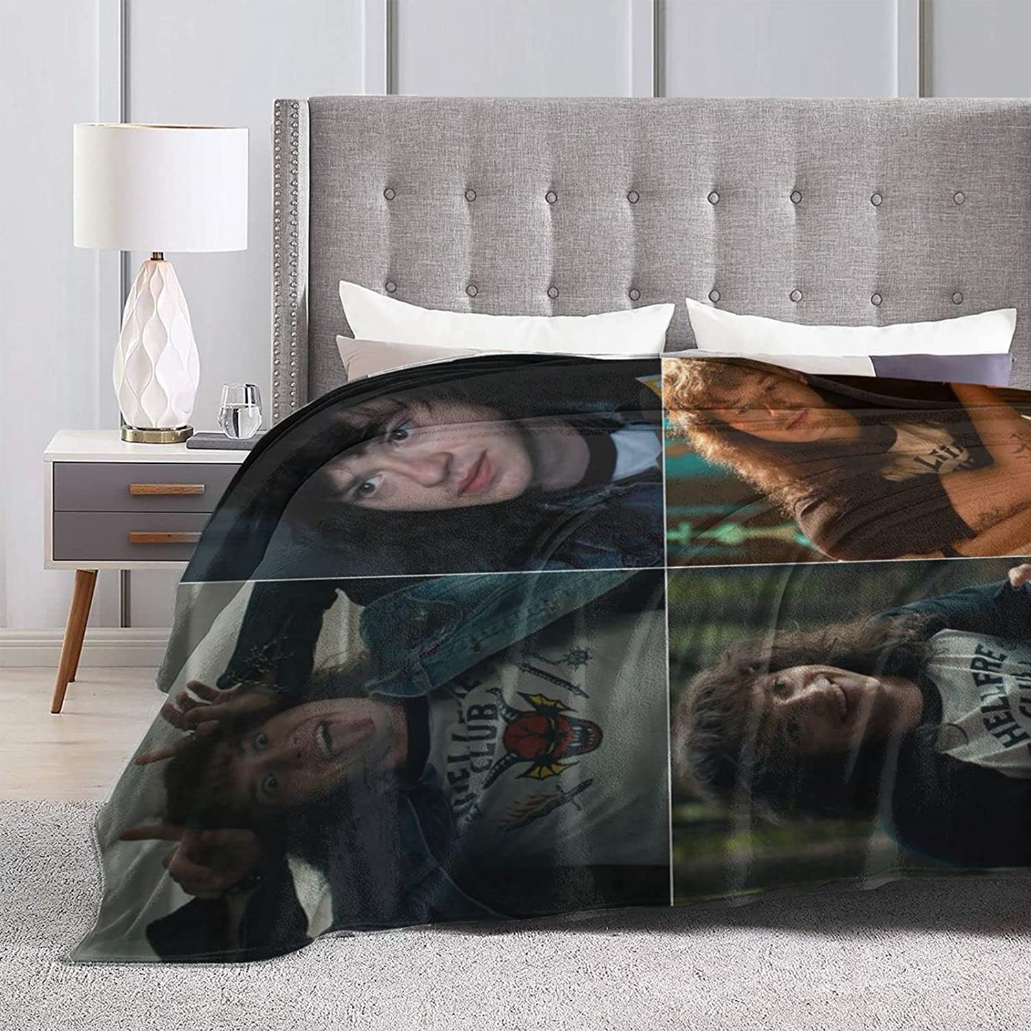 MACEVIA Coperta King in Pile di Flanella per Divano Stampa Leopardata