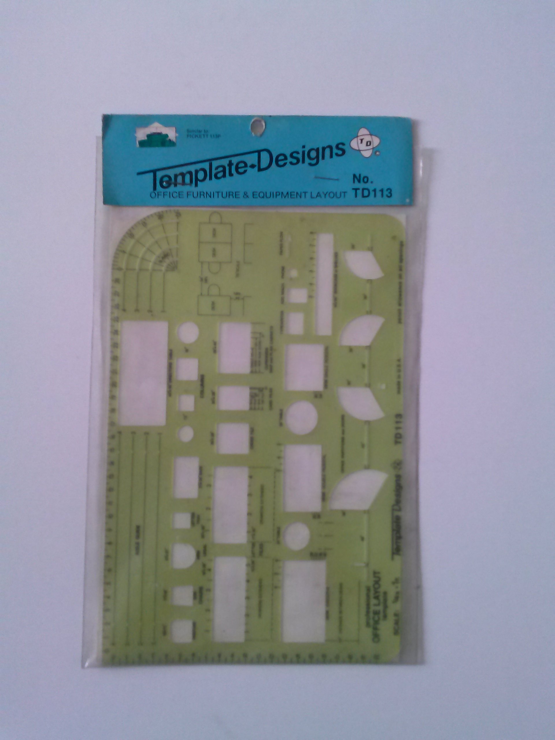 Template Designs RD113 Professional Office Layout Scale 1/4"=1 Ft. Made in USA Similar to Pickett 113P