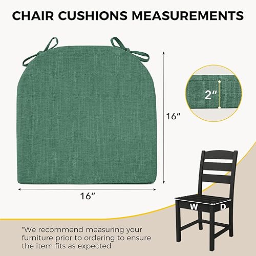 Miniatura 2 de downluxe Cojines para sillas de interior para sillas de comedor, almohadillas de espuma texturizadas suaves y cómodas para sillas de cocina con