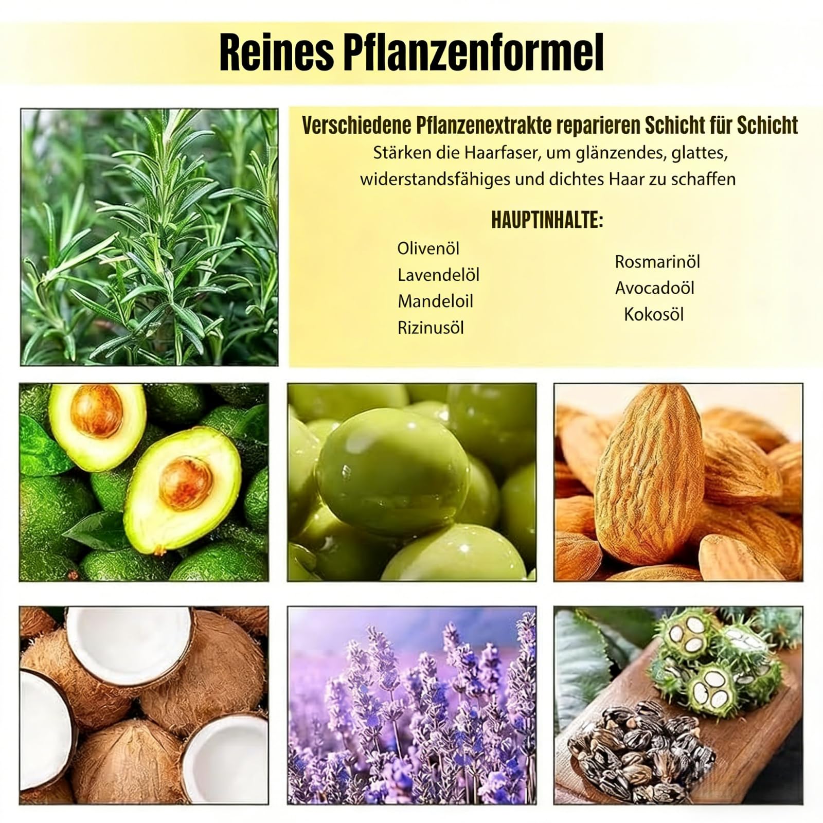 Teluni Carvenchy Haaröl,Haaröl mit Rosmarinöl, Rizinusöl & Arganöl, vegane Haarpflege für dichteres Haar, Glanz und Geschmeidigkeit, geeignet für alle Haartypen