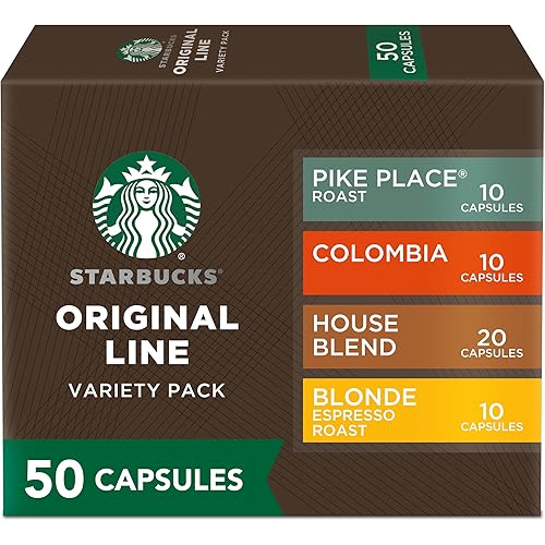 Starbucks by Nespresso Original Line Mild Variety Pack Coffee, 50-count Espresso Pods