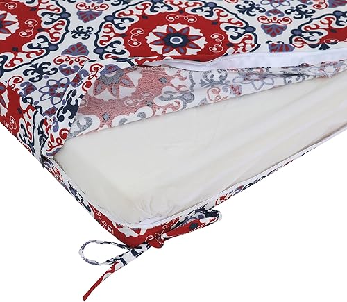 Miniatura 194 de FUNHOME Funda de cojín de banco para exteriores de 42 x 18 x 3 pulgadas, funda impermeable con cremallera y lazos, funda resistente a la Medalla