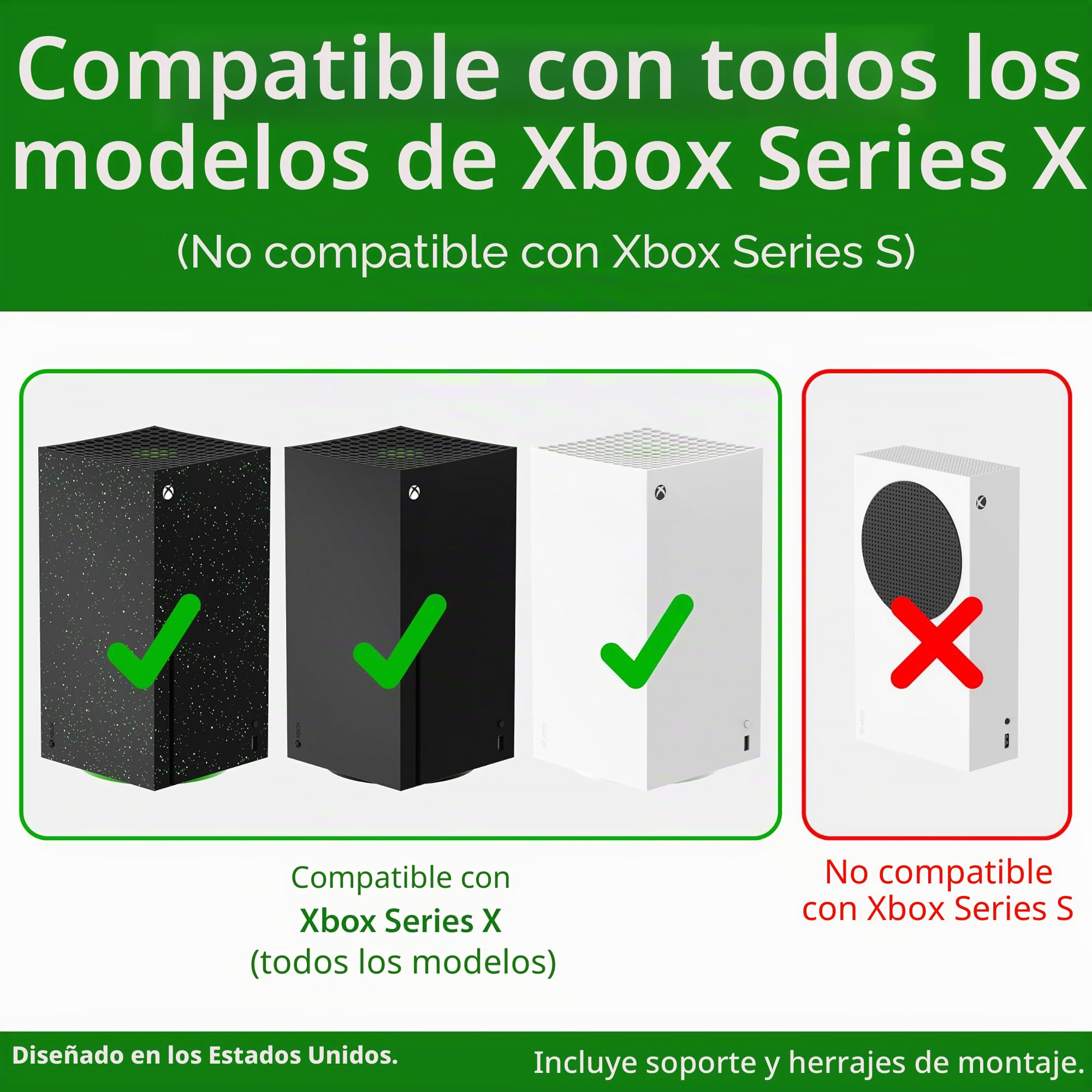 TotalMount Soporte de Pared para la Consola Xbox Series X con gestión del Calor y Clip de Seguridad Negro