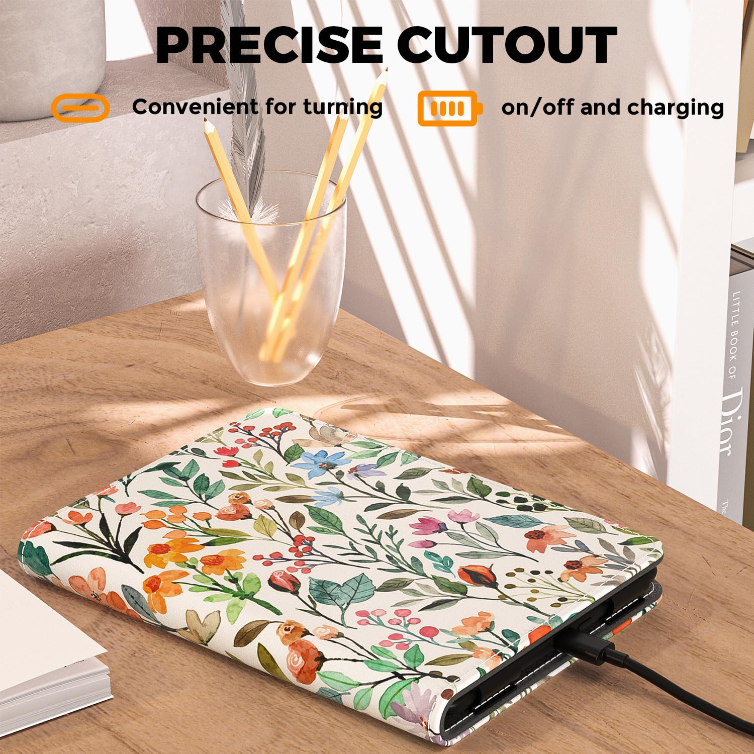 VORI Funda con soporte para Kindle Paperwhite de 17.8 cm/17.3 cm (12ª/11ª generación-2024/2021) y Kindle Colorsoft Signature Edition, funda protectora inteligente de piel sintética con encendido y