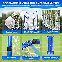 Vista 6 de 6FT Baseball Pitching net, 9-Pocket Pitcher Net with Strike Zone, Adjustable Height Target Throwing Trainer, Baseball Softball Practice Net with